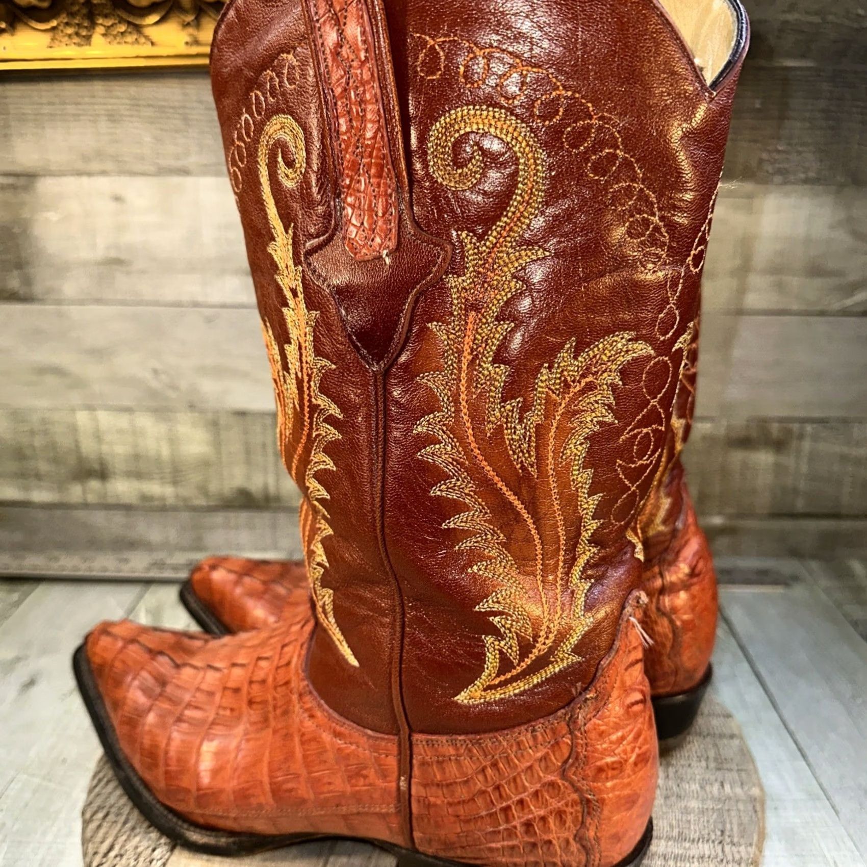 Vintage VINTAGE Cuadra Wild West Caiman Belly Cowboy Boots Men’s 8 USA Brown Leather Western USA 1904 Mens Boots Size US 8 / EU 41 - 5 Thumbnail