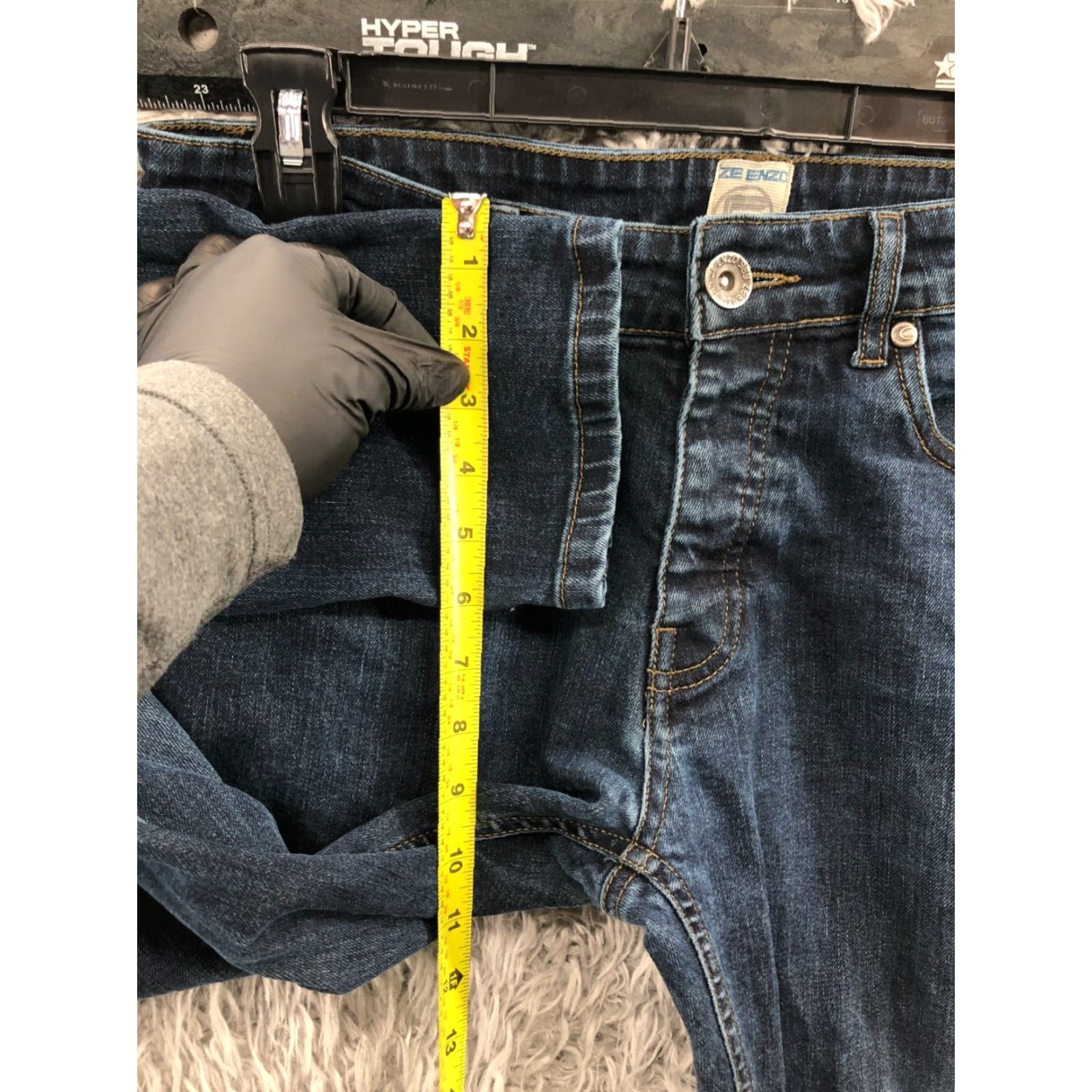 Kenzo Ze Enzo Skinny Jeans Jeans Mid Rise 32 Long Mens Blue Medium Wash 5-Pocket Denim Cotton Blend Belt Loops Zip Fly Button Fly Regular Inseam 34" Size US 32 / EU 48 - 4 Thumbnail