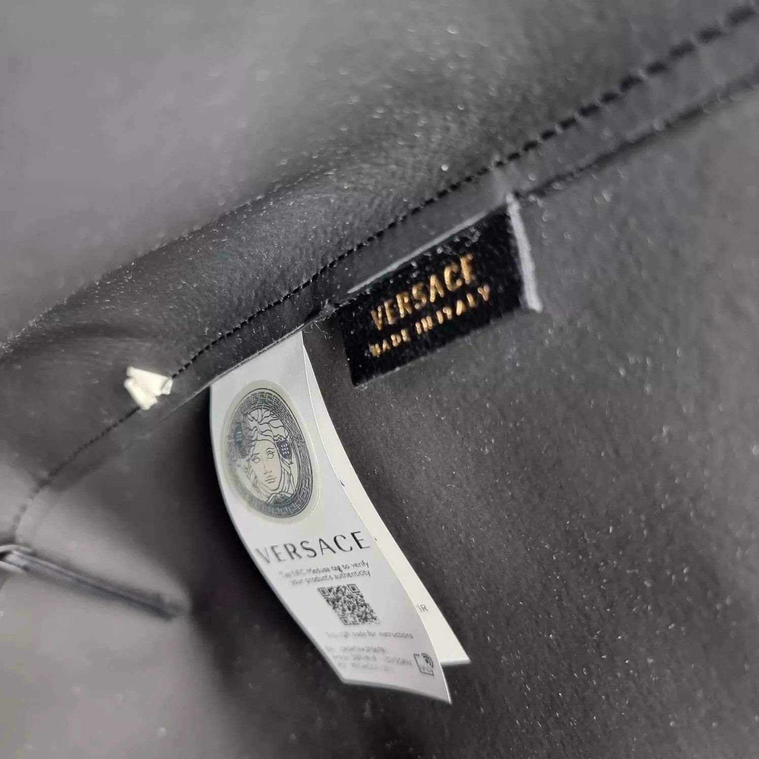 Versace Versace Black Leather Tote Bag New Size ONE SIZE - 10 Thumbnail