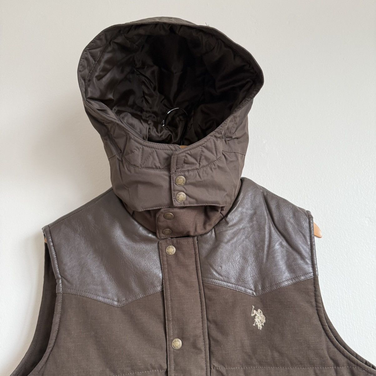U.S. Polo Assn. × Vintage U.S. Polo Assn. Brown Vest Hooded Western Faux Leather Trim Size US S / EU 44-46 / 1 - 3 Thumbnail