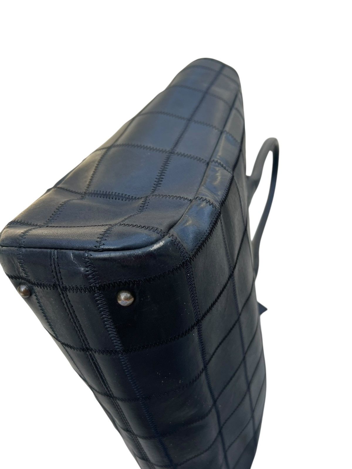 Leather TRION Japan Black Patchwork Leather Tote Bag Size ONE SIZE - 14 Thumbnail