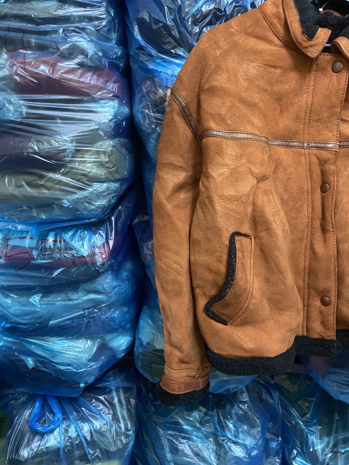 Leather Correspondance Vintage Shearling Aviator Jacket Brown Suede Size US M / EU 48-50 / 2 - 5 Thumbnail