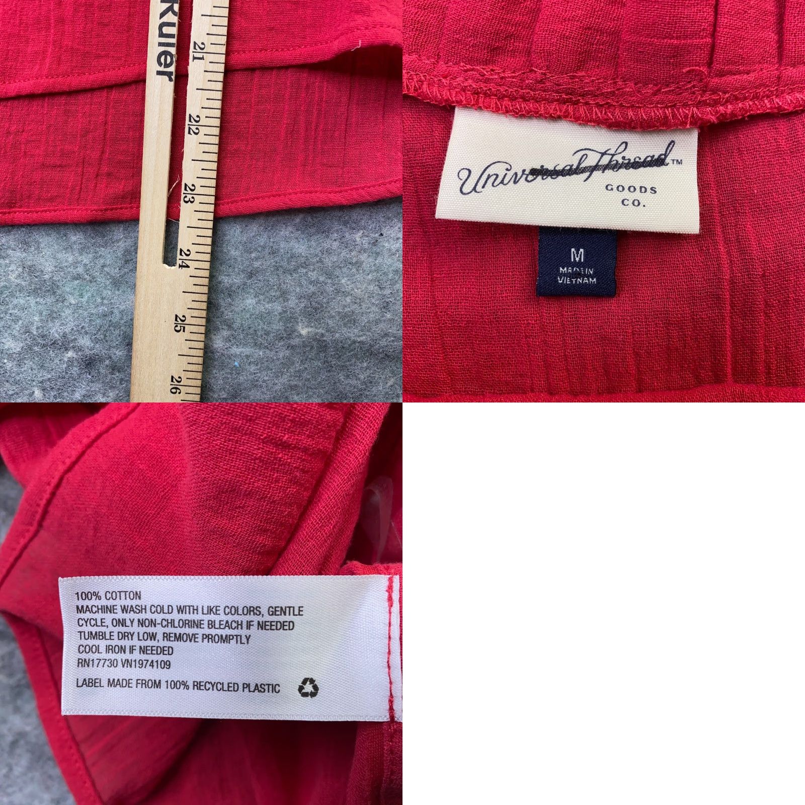 Vintage Universal Thread Shirt Womens Medium Red Blouse Spaghetti Strap Semi-Sheer Top Size M / US 6-8 / IT 42-44 - 8 Thumbnail