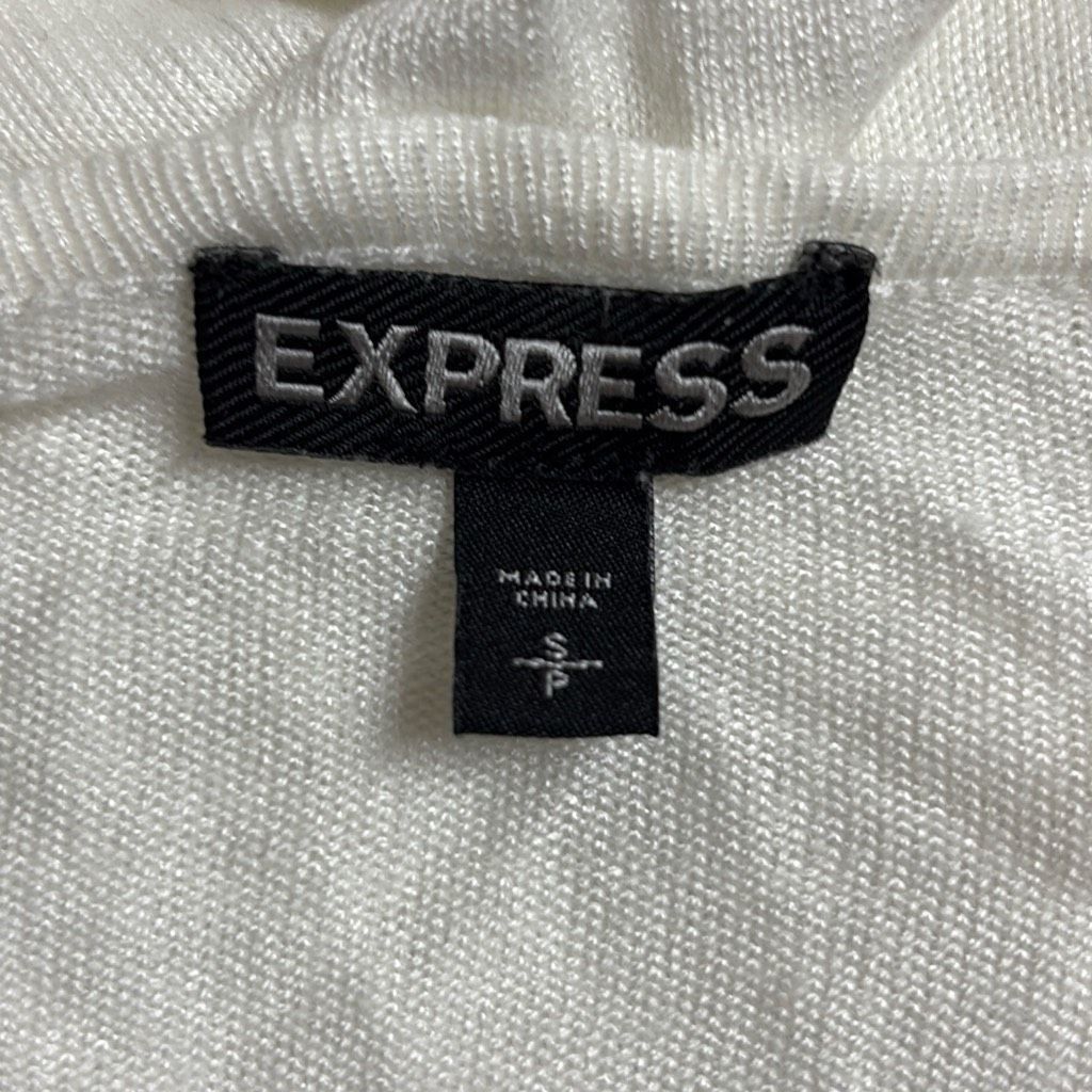 Express Express Womens Small White Rhinestone Embellished Shoulders Size S / US 4 / IT 40 - 7 Thumbnail