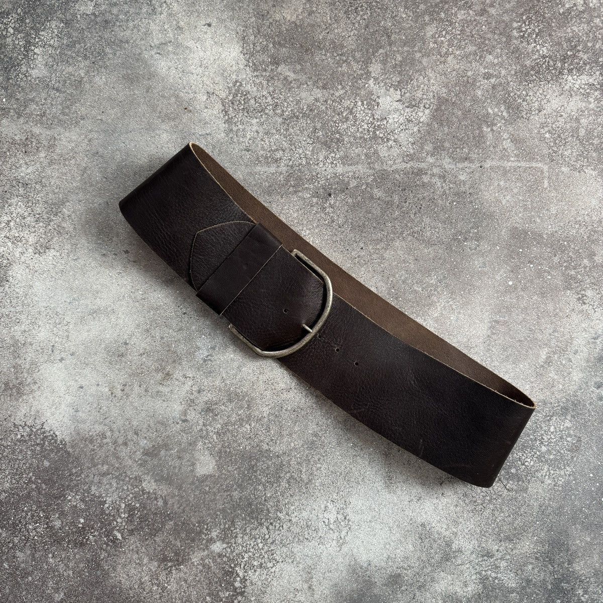 Hysteric Glamour Vintage Y2K Archive Brown Genuine Leather Wide Belt Size ONE SIZE - 5 Thumbnail