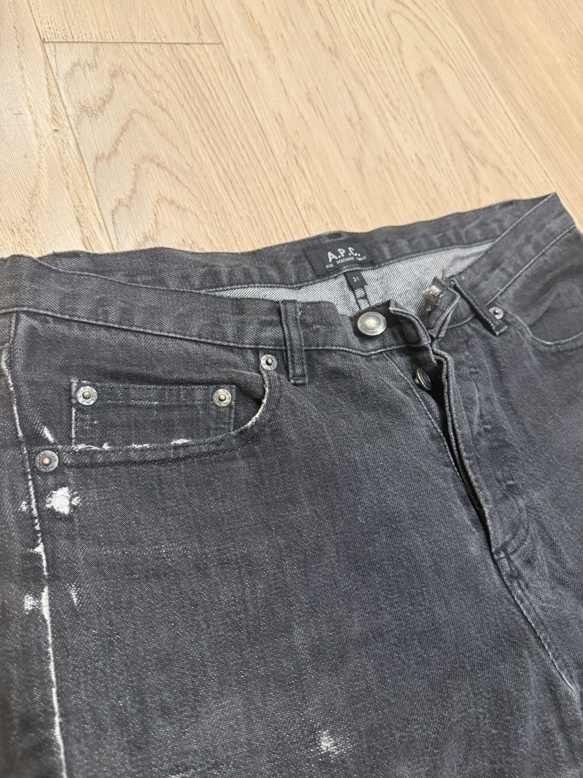A.P.C. Distressed APC Black Jeans Size US 31 - 2 Thumbnail