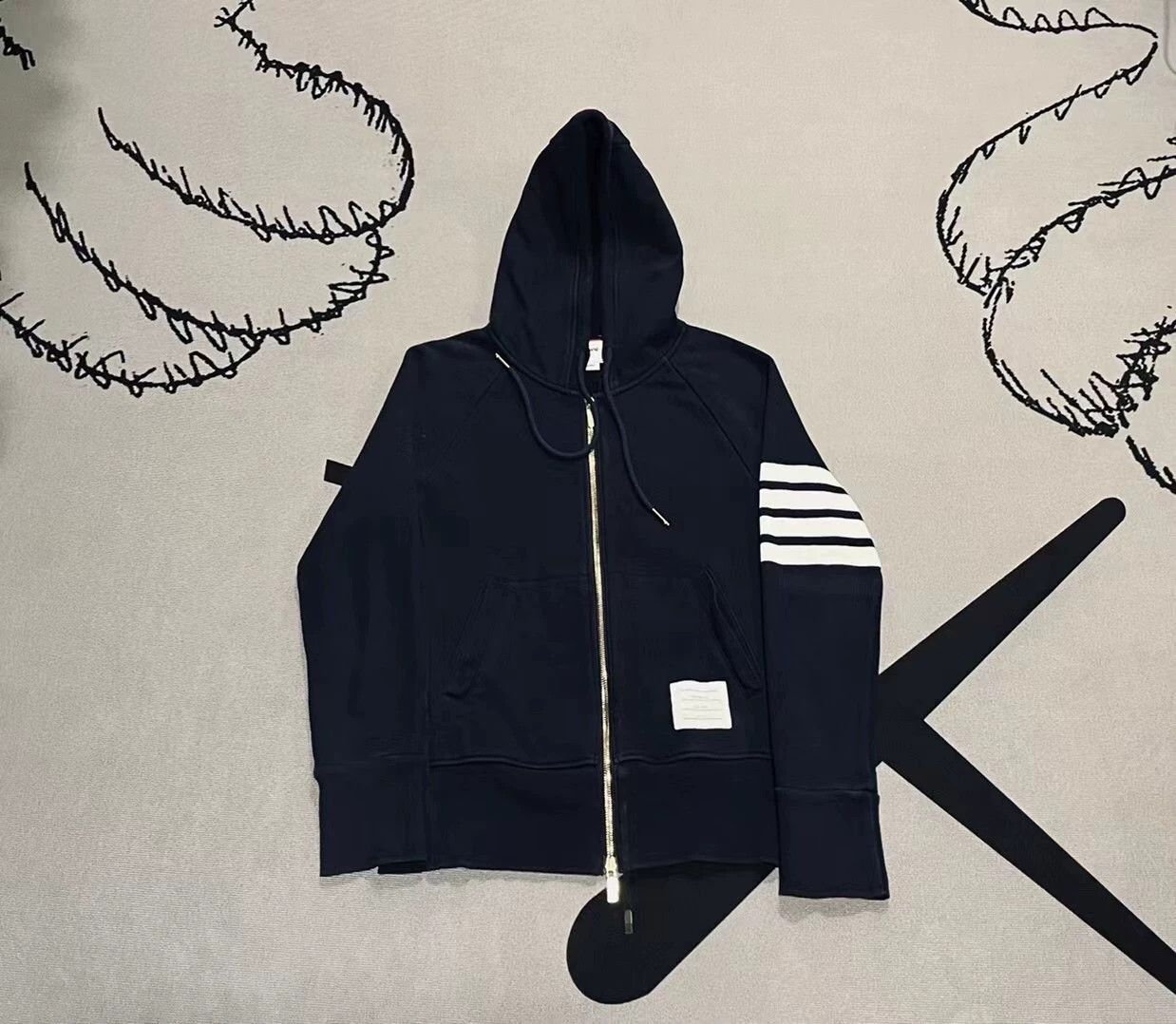 Thom Browne thom browne navy knitted hoodie jacket Size US S / EU 44-46 / 1 - 1 Thumbnail