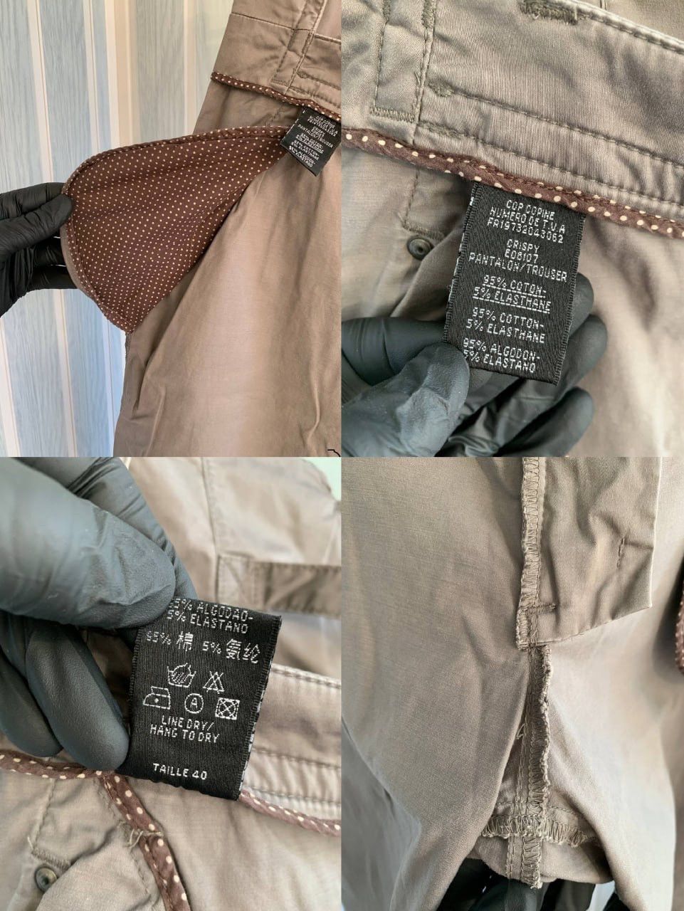 Cop Copine Vintage Cop Copine Gray Cotton Geometric Fit Flare Trousers Size 27" / US 4 / IT 40 - 15 Thumbnail