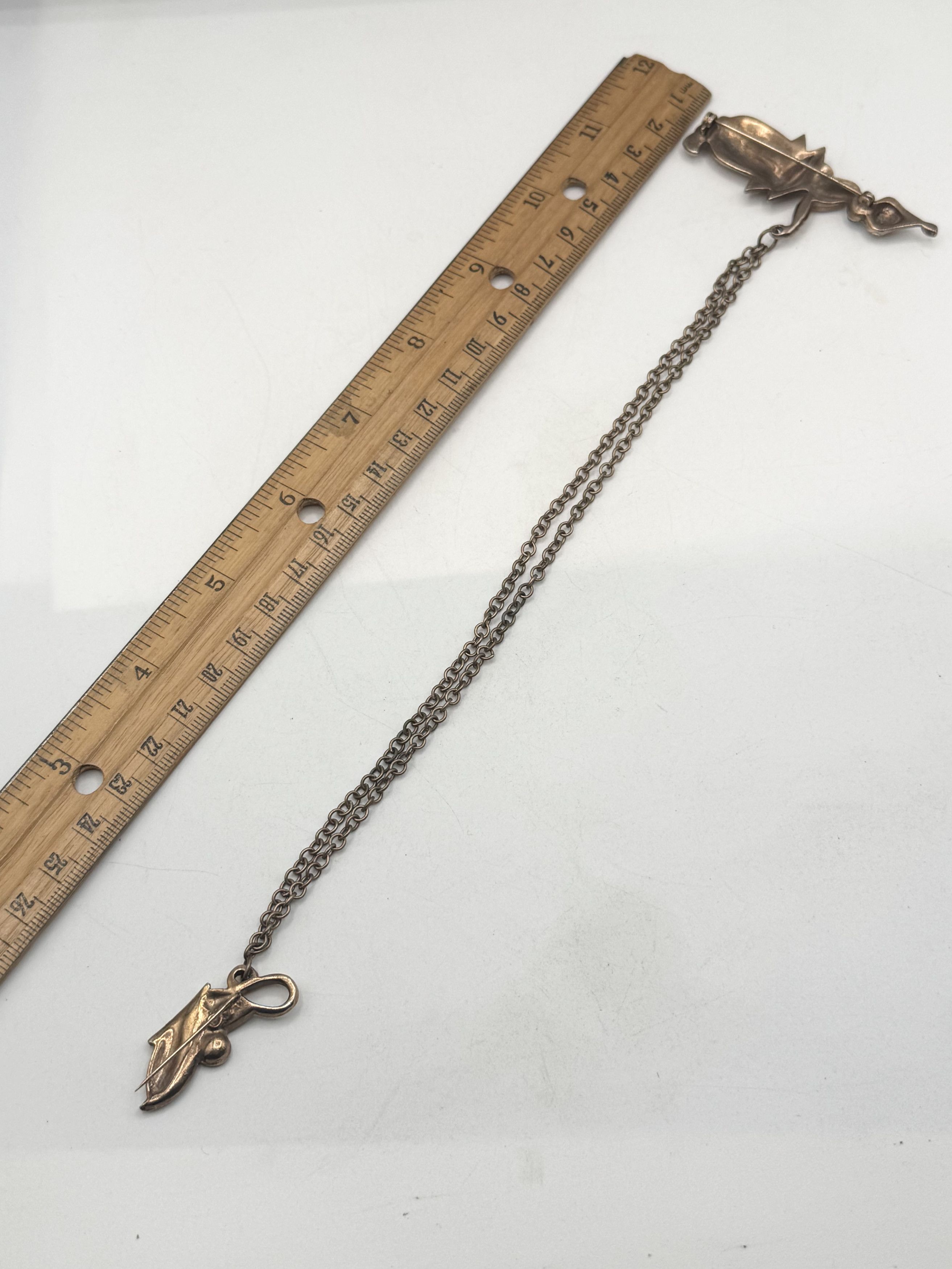Vintage Estate vintage genie and lamp chatelaine pin Size ONE SIZE - 6 Thumbnail