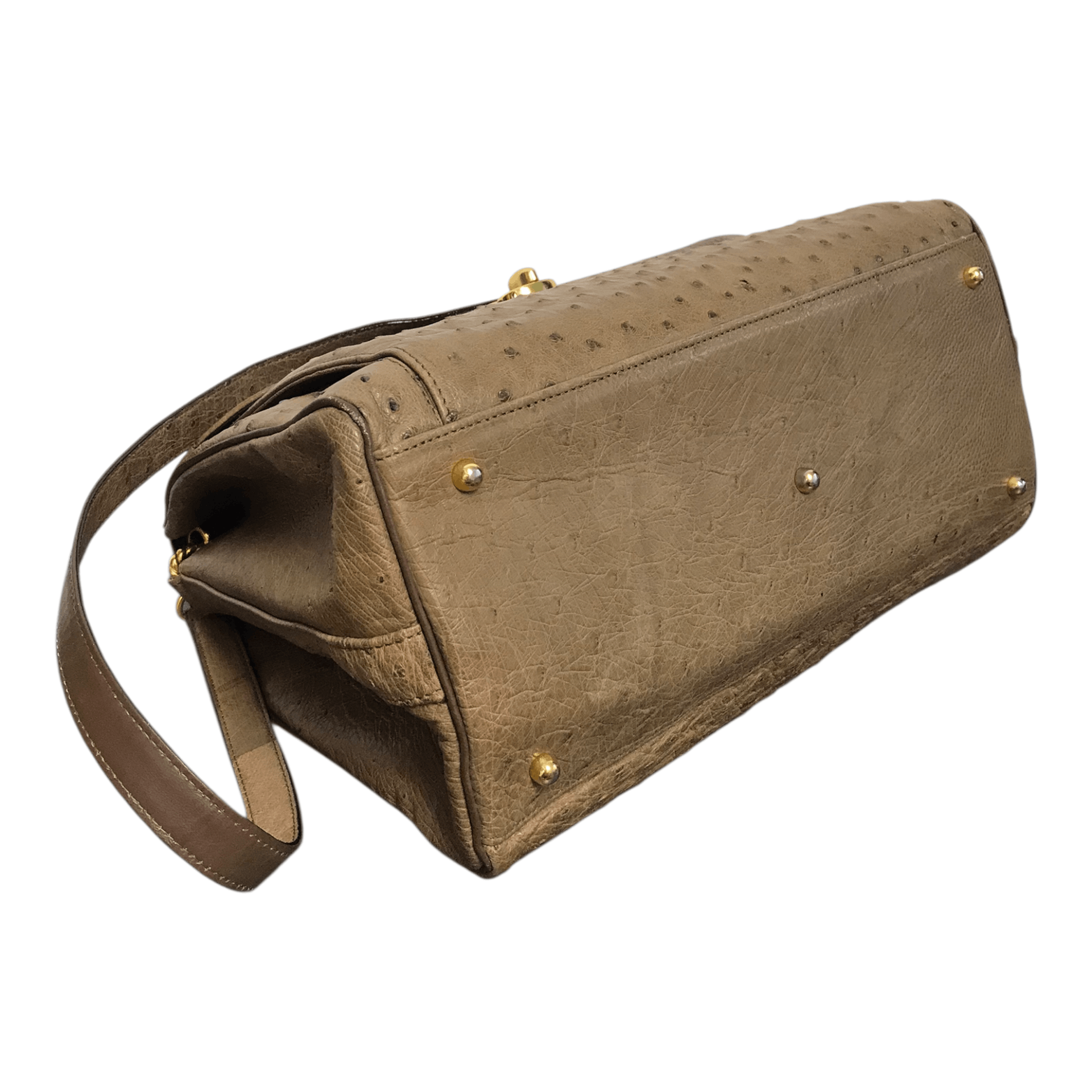 Japanese Brand × Leather Ostrich Brown Leather Two Way Bag Size ONE SIZE - 5 Thumbnail