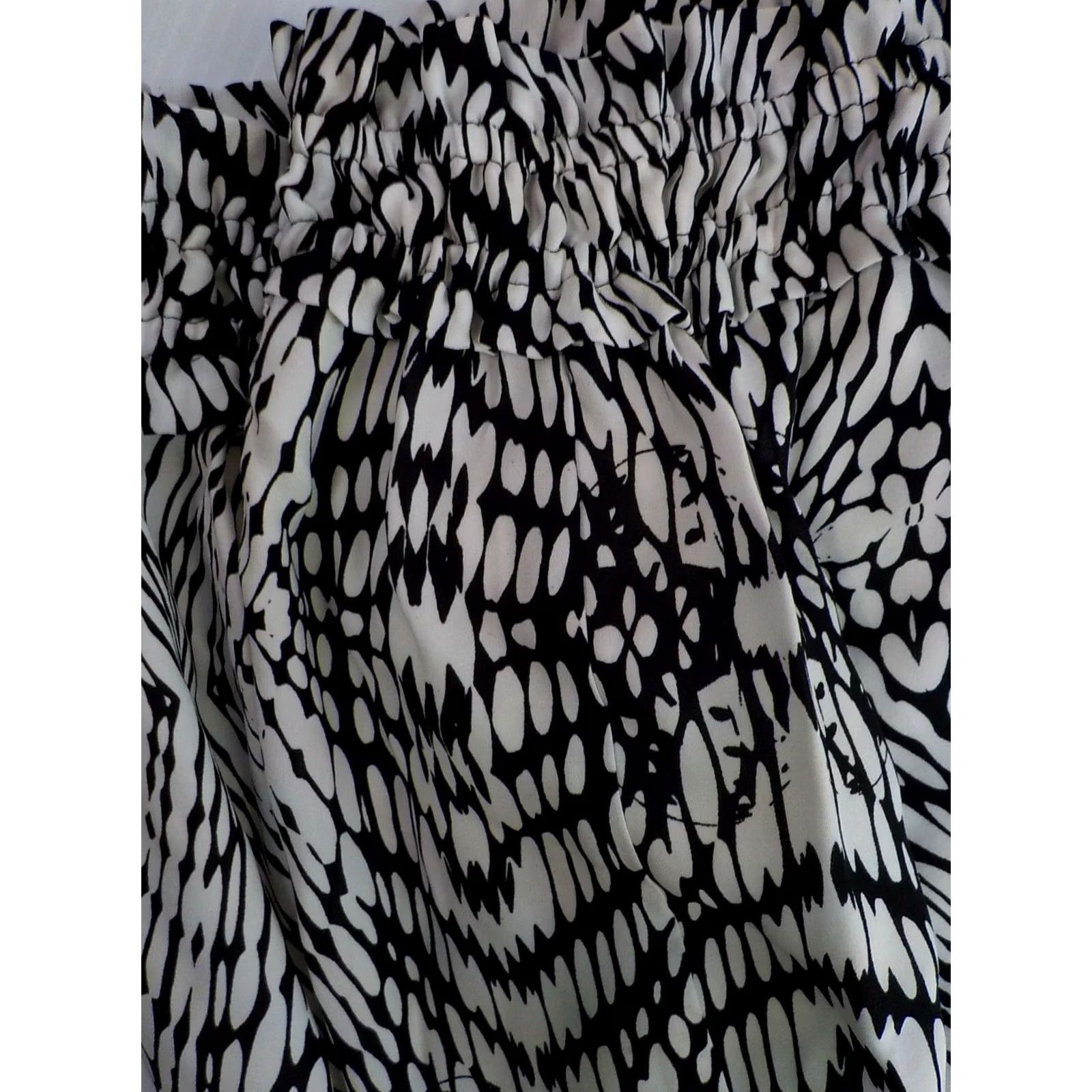 Rebecca Minkoff REBECCA MINKOFF A PEA IN THE POD Elastic Waist Zee Print Maternity Pants LG NWT Ivory Black Size 36" / US 14 / IT 50 - 2 Thumbnail