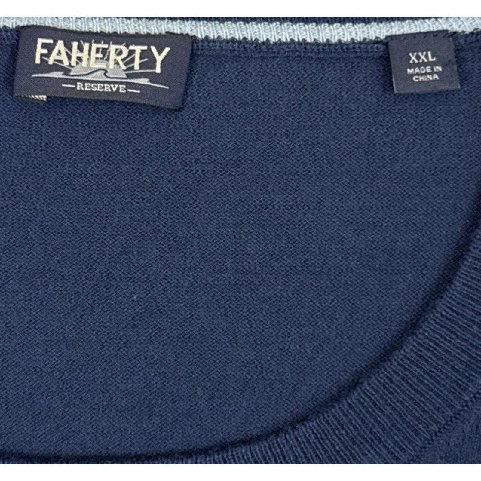 Faherty Faherty Reserve Sweater Mens XXL Navy Blue Crewneck Cotton Size US XXL / EU 58 / 5 - 2 Thumbnail