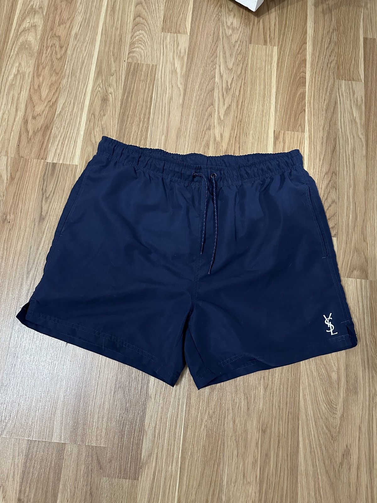 Luxury Yves Saint Laurent Navy Blue Mens Swim Shorts | Grailed