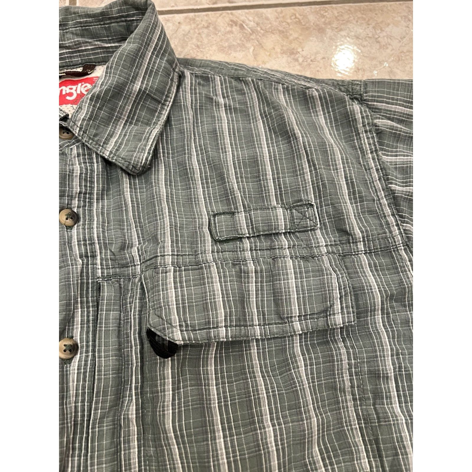 Wrangler Wrangler Shirt Plaid Button-Up Men’s Medium Green Casual Western, Outdoors, Cotton, Short Sleeve, Pockets, All Seasons Size US M / EU 48-50 / 2 - 4 Thumbnail