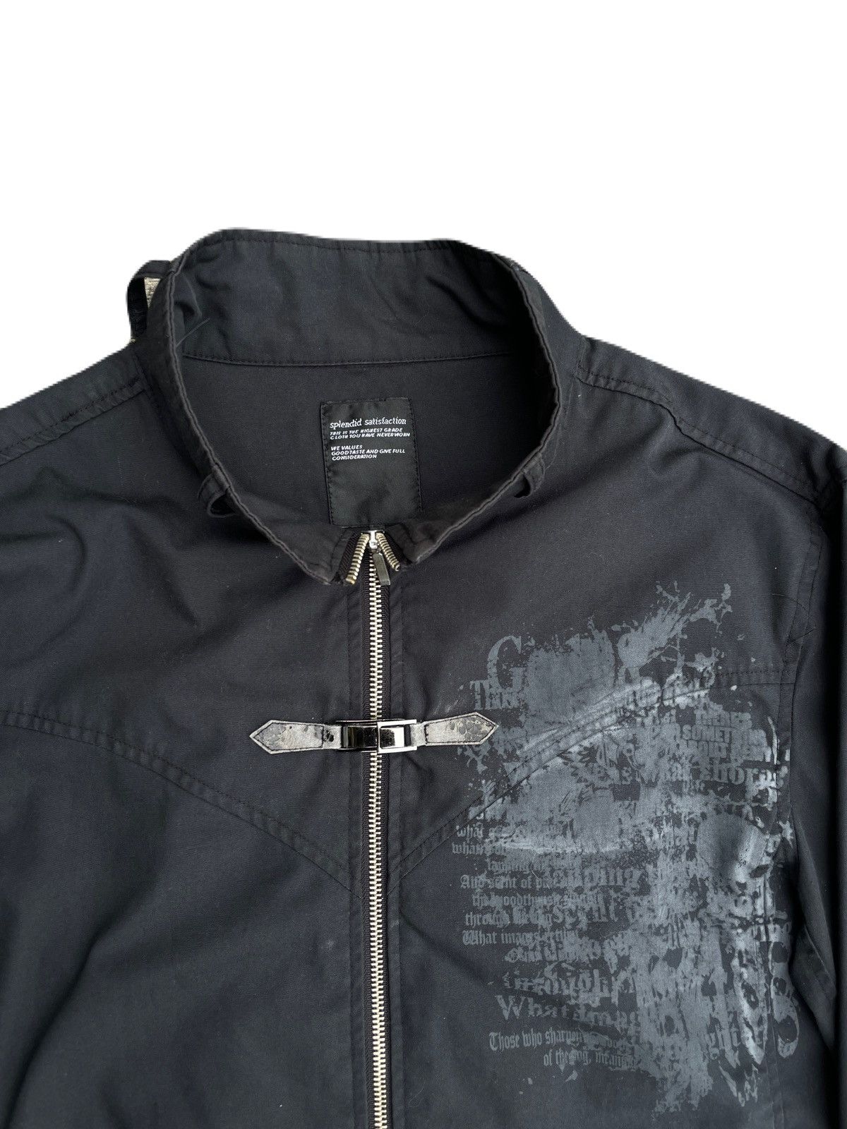 If Six Was Nine 2000s Japanese archive Vkei Skull Poem Zip Gimmic Jacket Size US M / EU 48-50 / 2 - 5 Thumbnail