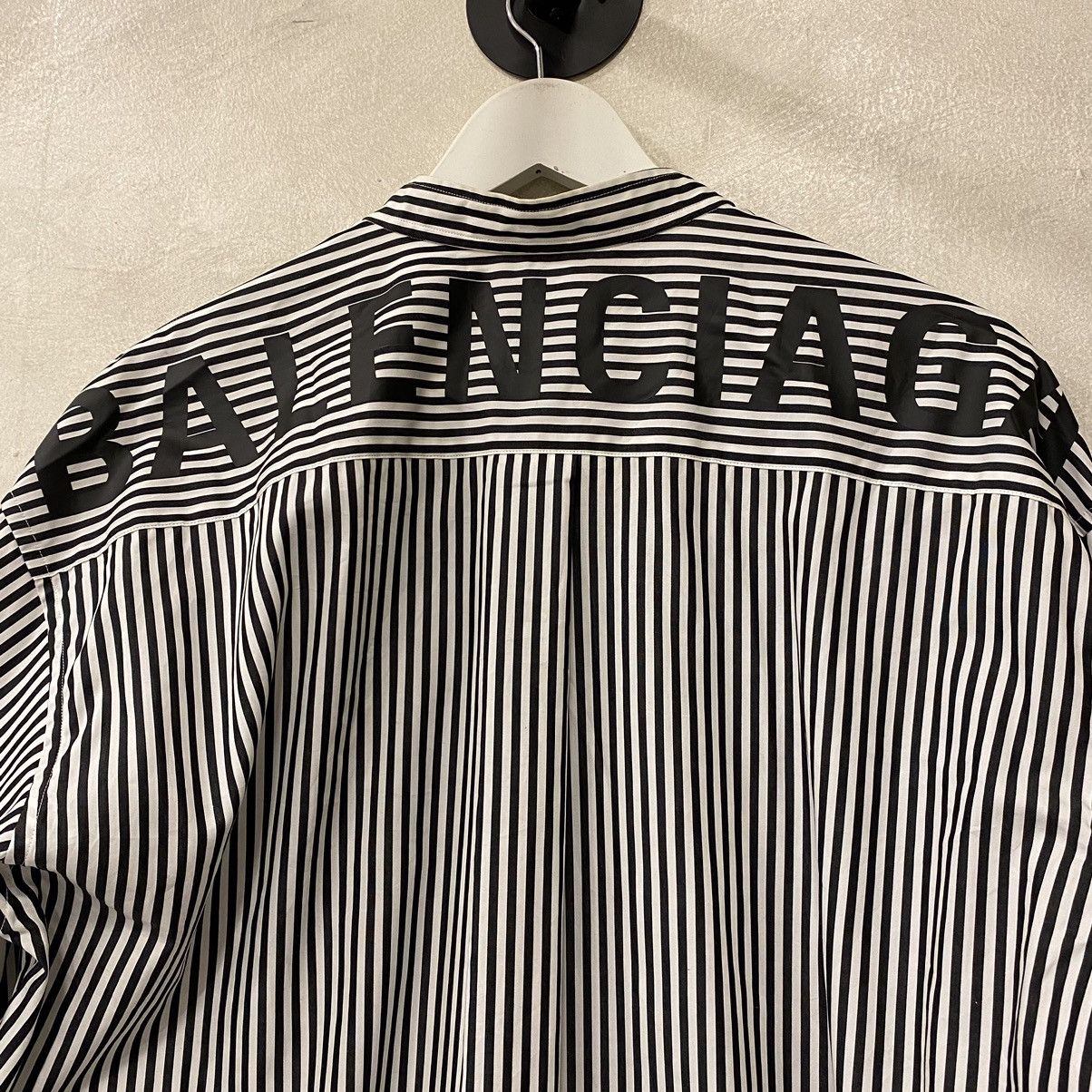 Balenciaga Balenciaga - Logo Striped Poplin Shirt Size XXS / US 00 / IT 34 - 3 Thumbnail