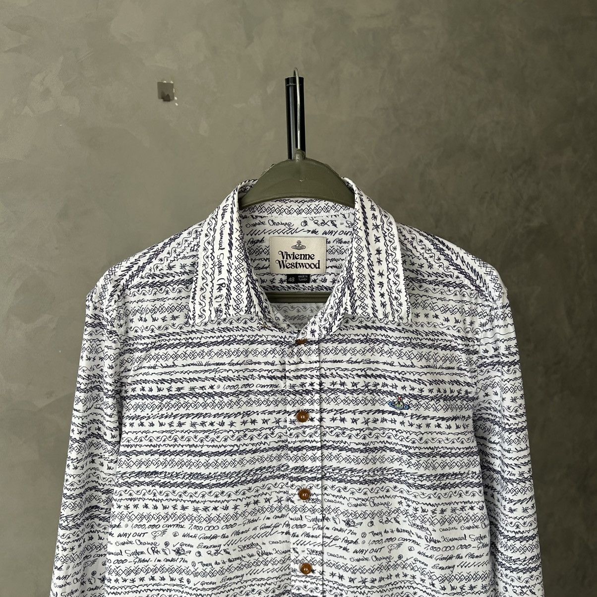 Vivienne Westwood Rare Vivienne Westwood Doodle Print Shirt Size US M / EU 48-50 / 2 - 3 Thumbnail