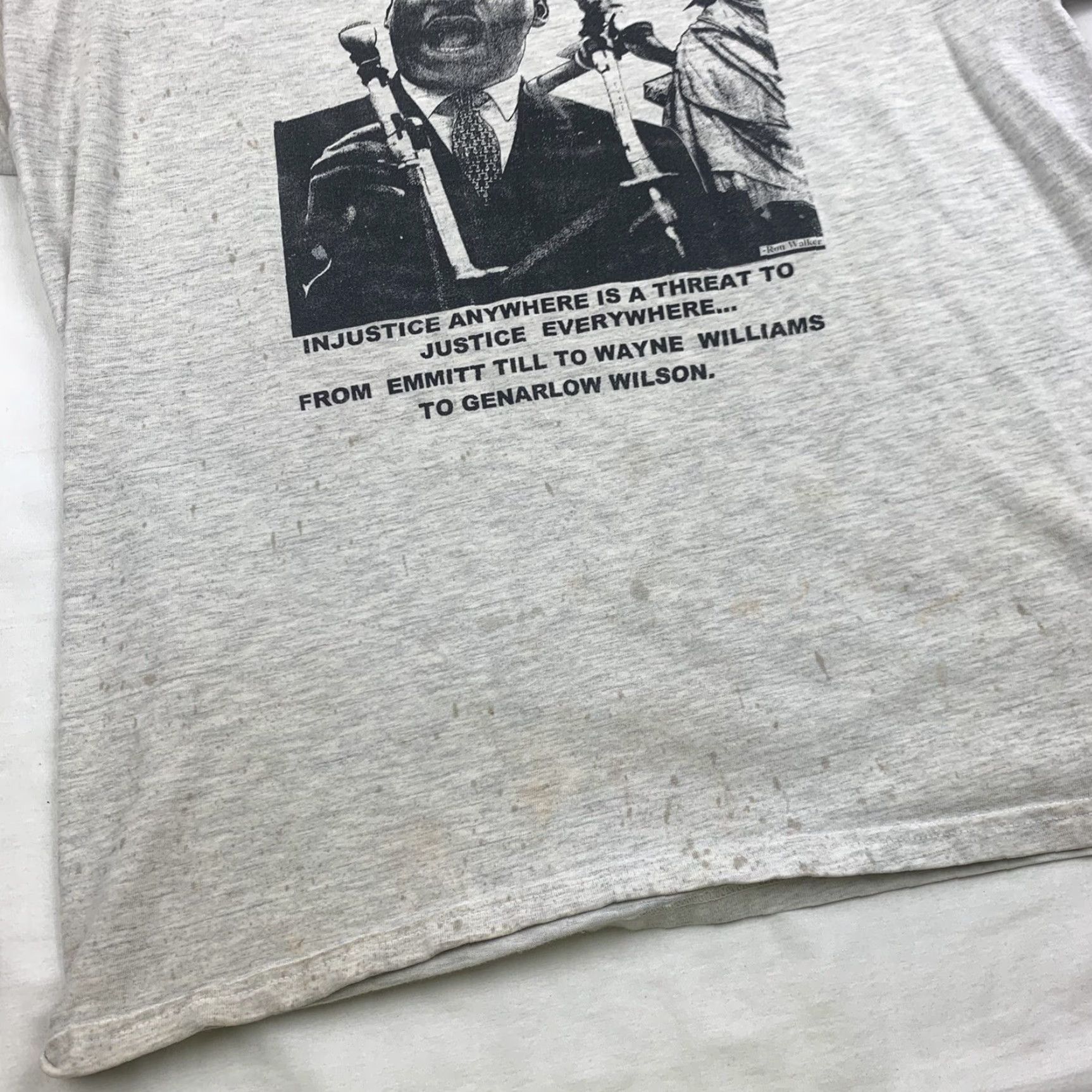 Hanes VINTAGE Martin Luther King Jr T Shirt Adult Large Gray Y2K Thrashed Distressed Size US L / EU 52-54 / 3 - 2 Thumbnail