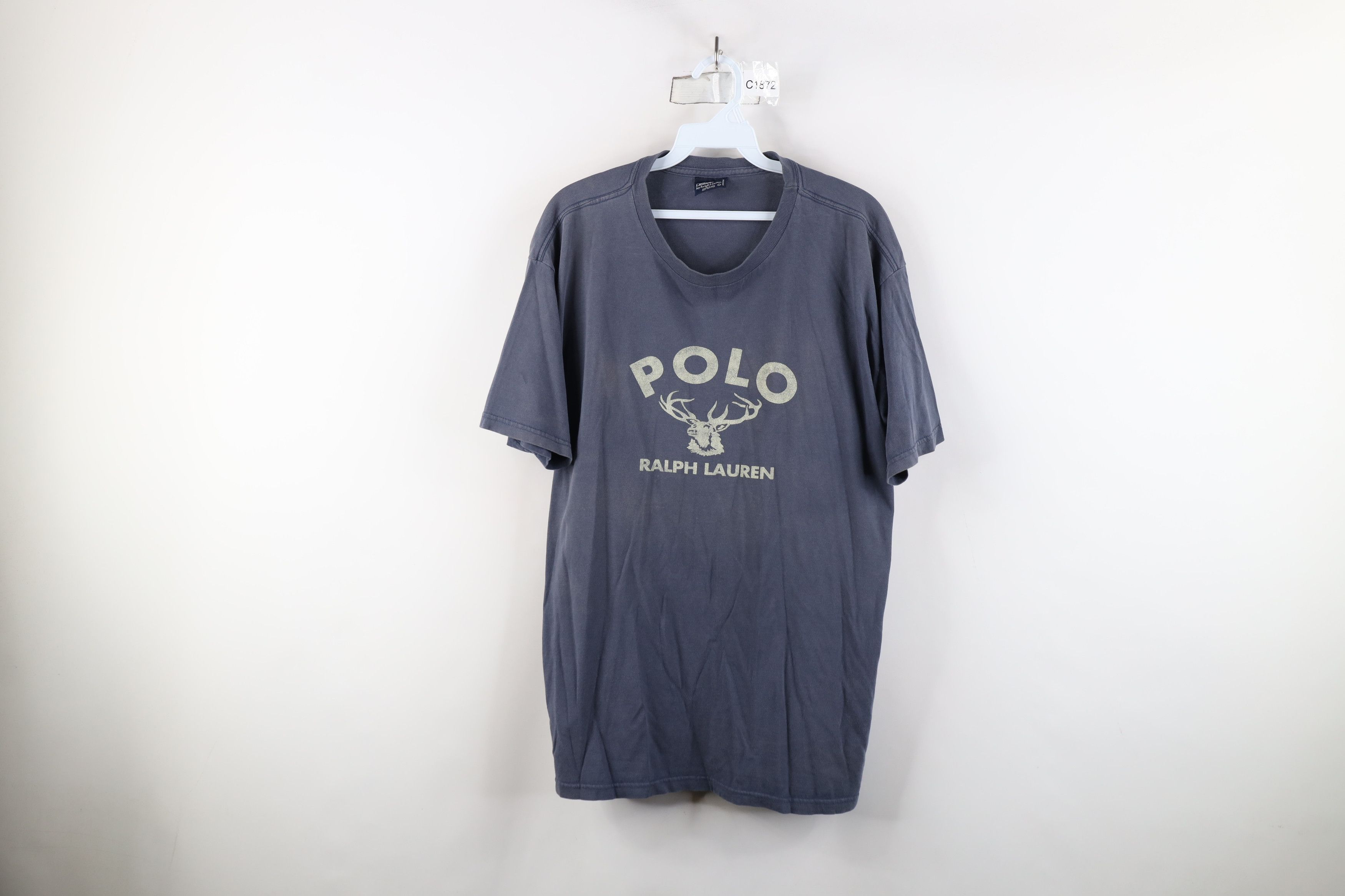 Ralph Lauren × Vintage Vintage 90s Ralph Lauren Sportsman Elk T-Shirt Blue USA Size US L / EU 52-54 / 3 - 1 Thumbnail