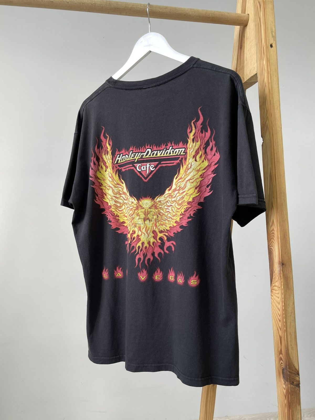 Harley Davidson Vintage 90s Harley Davidson Cafe Las Vegas Eagle Flames Tee Size US L / EU 52-54 / 3 - 2 Thumbnail