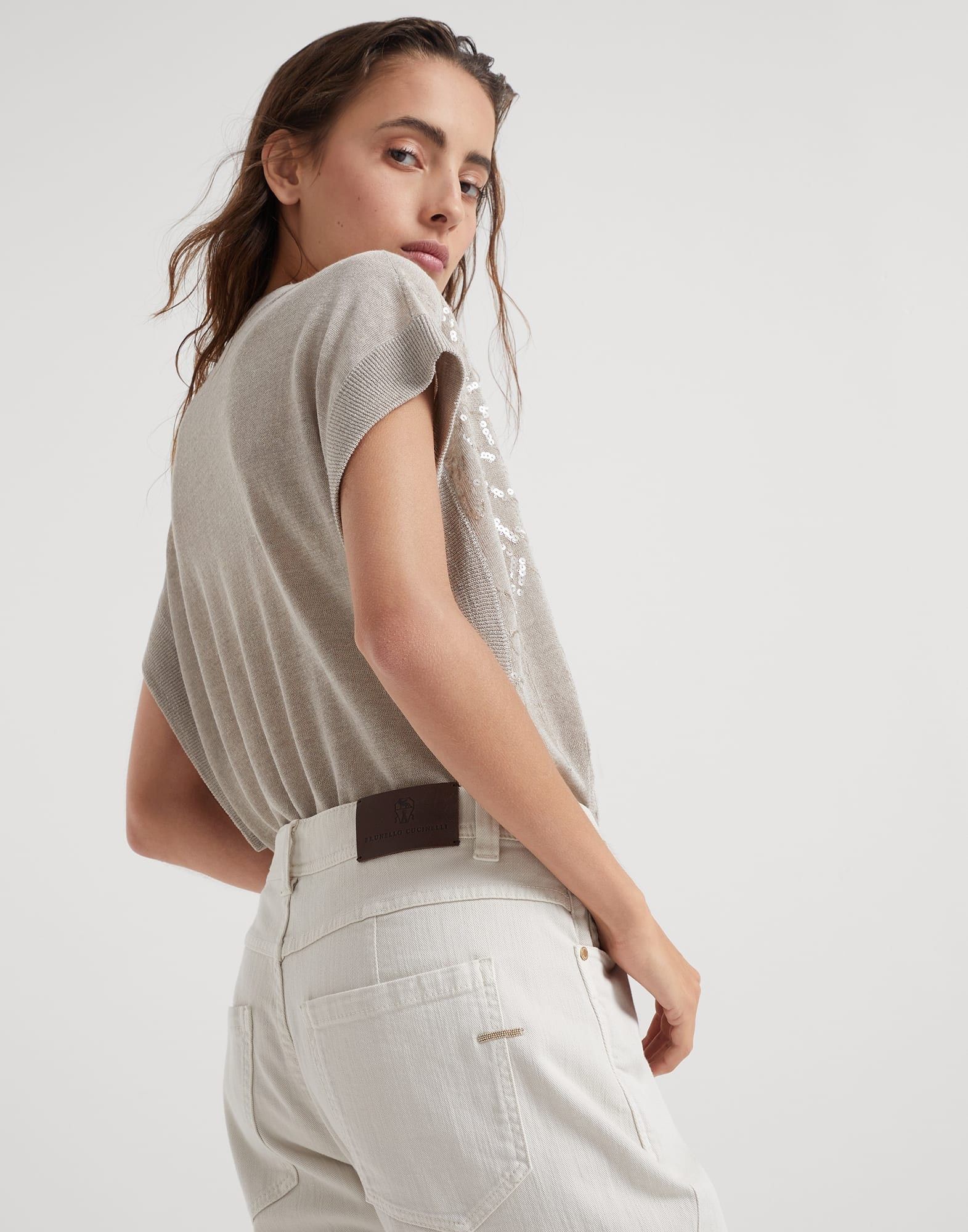 Brunello Cucinelli o1la1rc1a0425 Lady Dyed Denim Pants in White Size 27" / US 4 / IT 40 - 4 Thumbnail