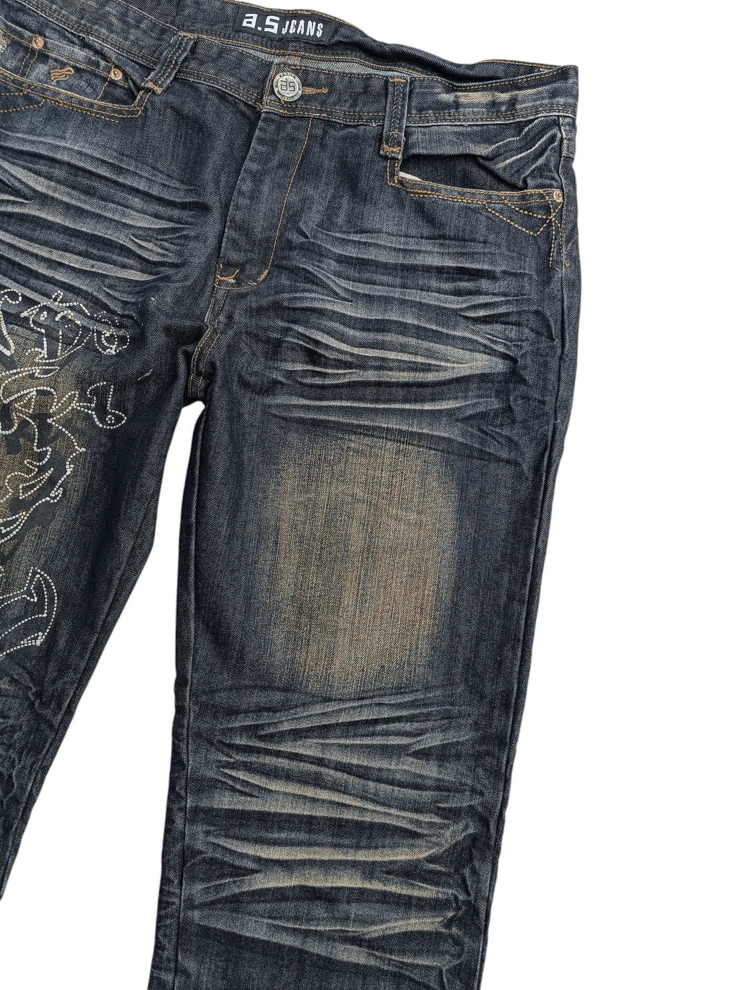 Japanese Brand RARE 🔥 A.S Aston Jeans Whiskers Print & Embroidery Denim Size US 36 / EU 52 - 8 Thumbnail