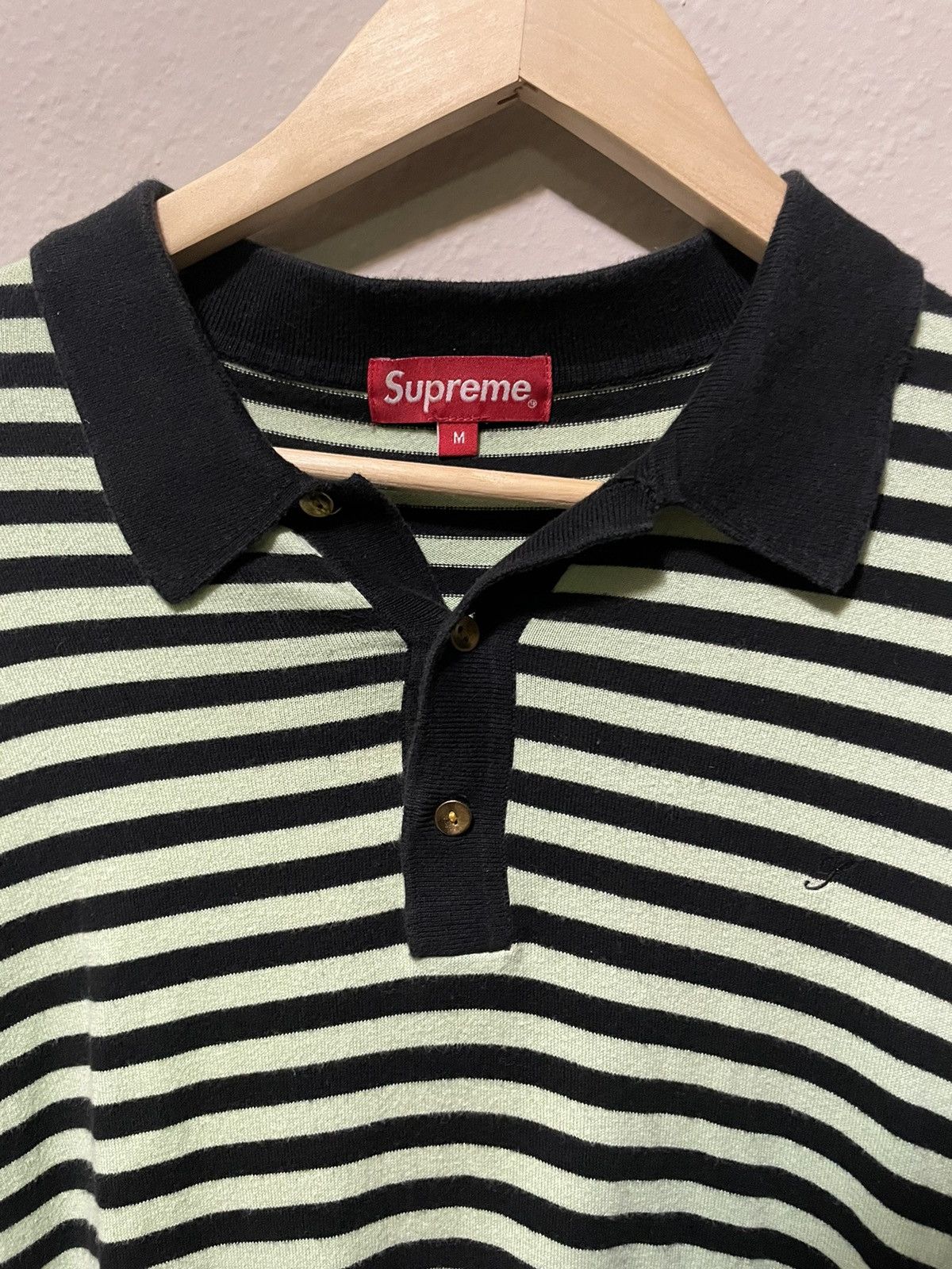 【完売品】supreme STRIPED COLLAR TERRY POLO Supreme Striped Collar Terry Polo (SS17) - $98