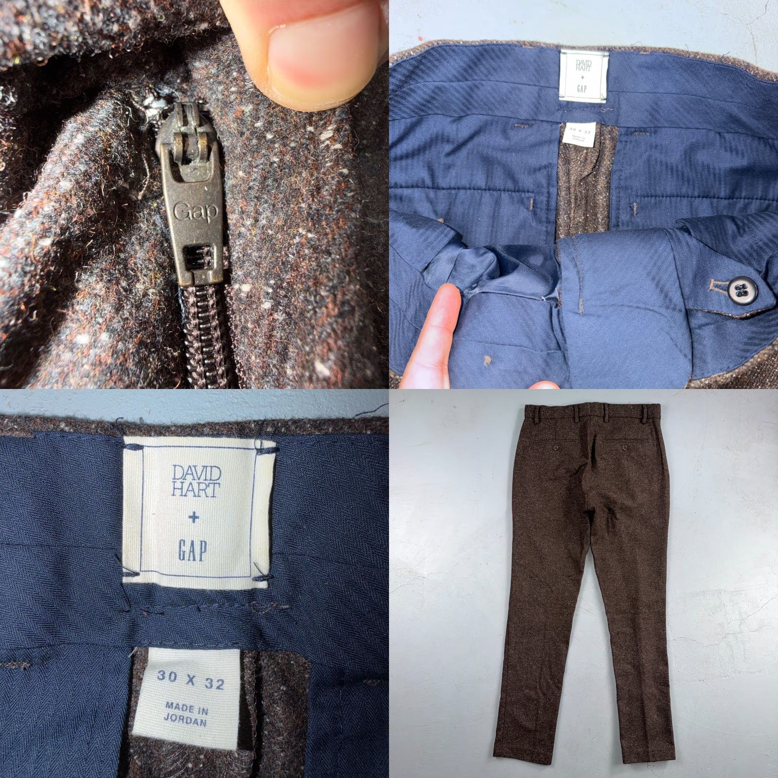 Gap David Hart x GAP Sport Coat Jacket Brown Tweed Wool Silk 2PC 40 Regular Mens Notch Lapel 2-Button 3-Button Front Vintage 30x32 Size US 40 / EU 56 - 8 Thumbnail