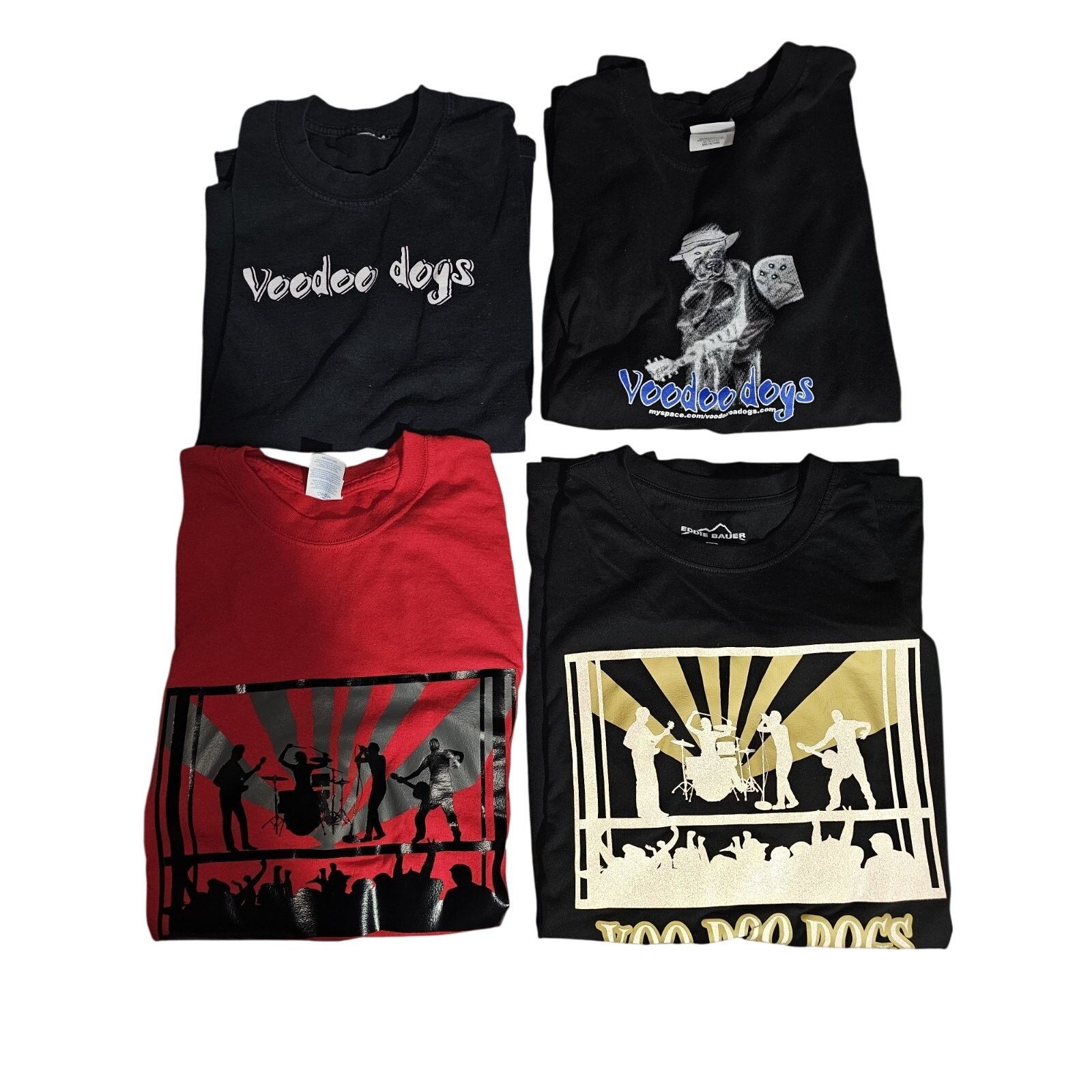 Eddie Bauer 4 Voodoo Dogs Band Tour Graphic Print T-shirts 3 Large, 1 XL Size US L / EU 52-54 / 3 - 1 Thumbnail
