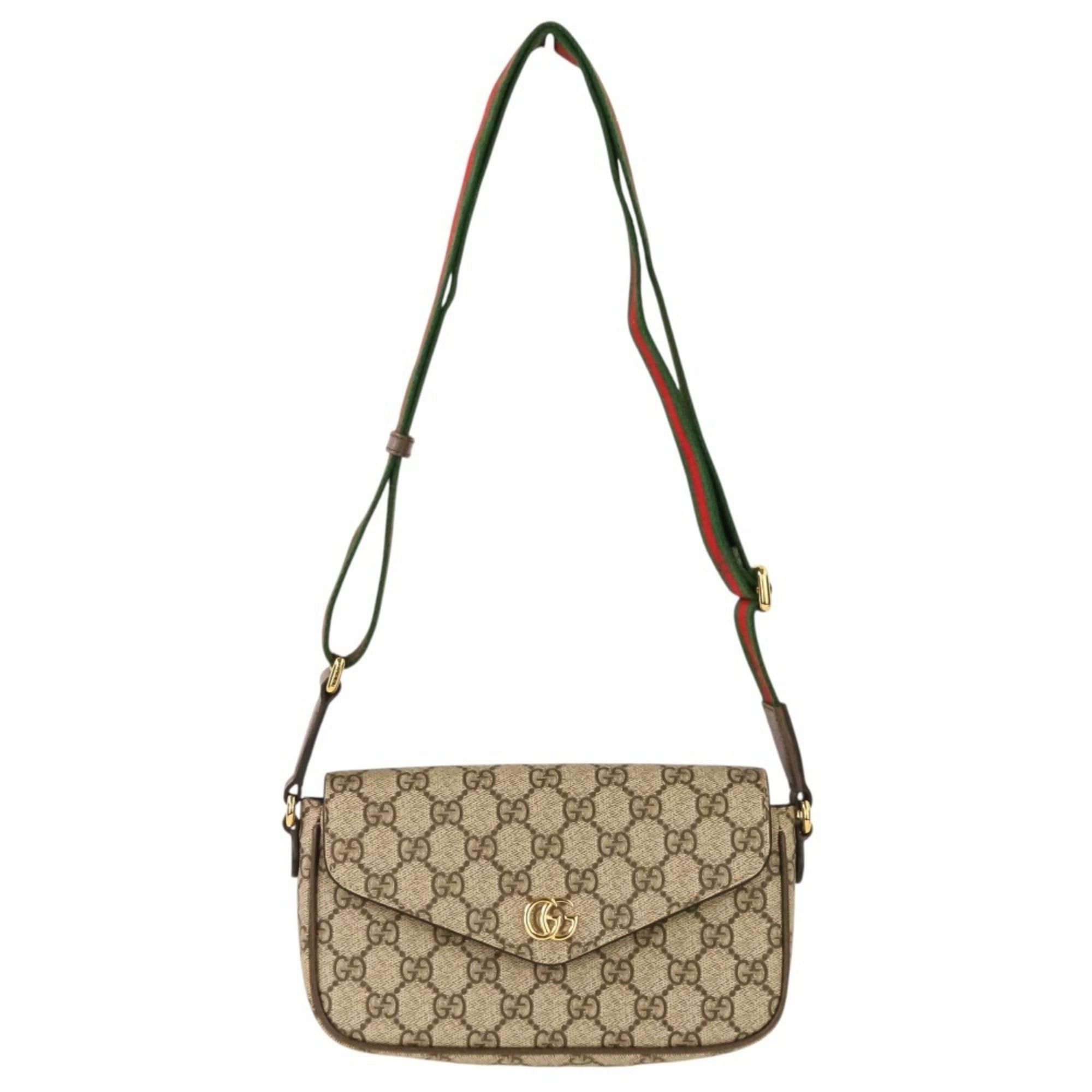 Gucci GUCCI Ophidia Web Line GG Supreme Shoulder Bag 764961 Brown Women's Size ONE SIZE - 1 Thumbnail