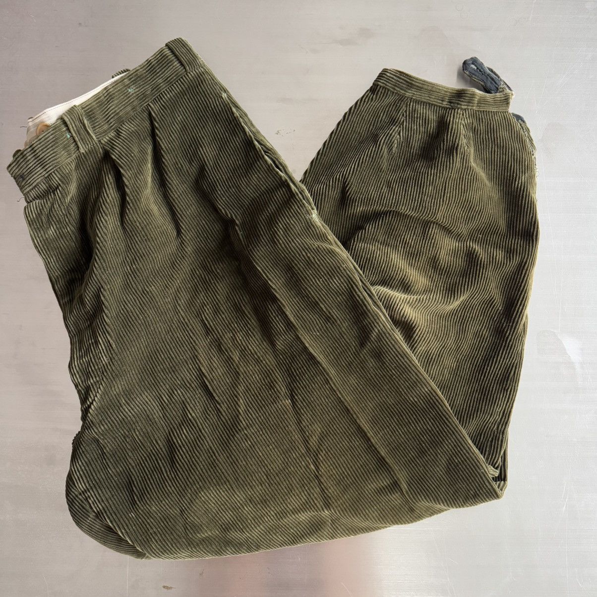 Vintage Vintage Corduroy Velvet Wide Leg Pants Green Size US 32 / EU 48 - 3 Thumbnail