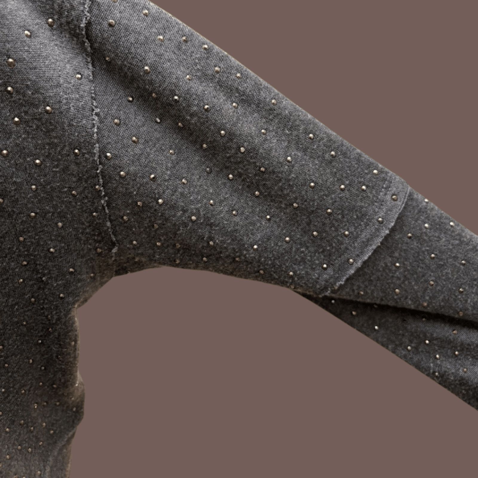 Alice + Olivia VTG Modal Sweatshirt Alice + Olivia Studded Grey Luxe Basic Size M / US 6-8 / IT 42-44 - 5 Thumbnail