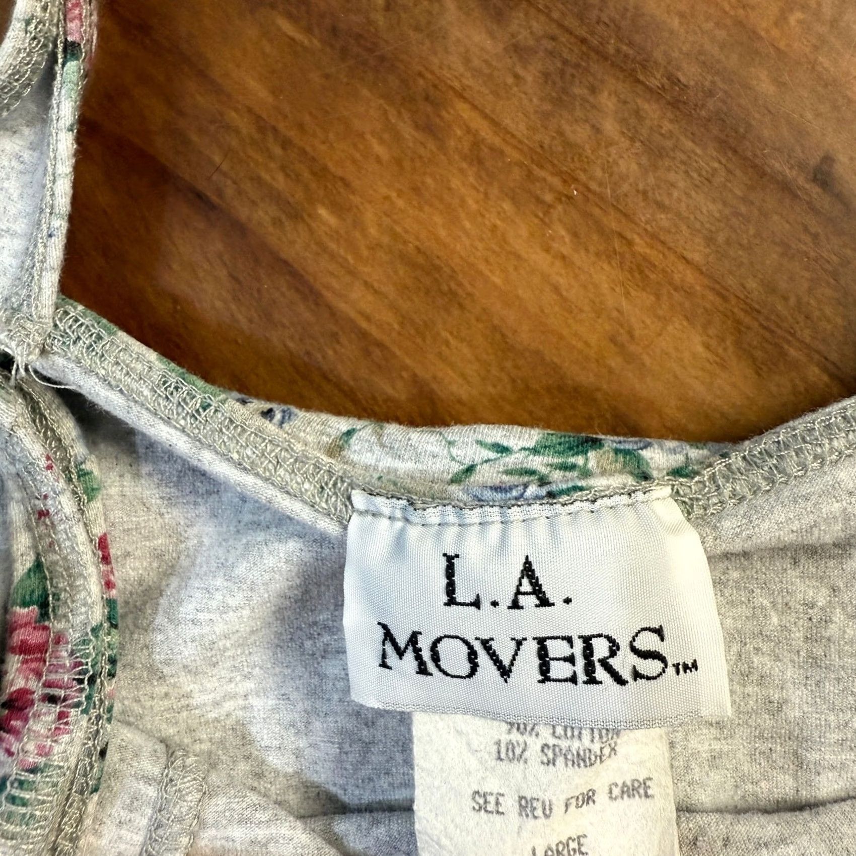 Vintage VINTAGE LA Movers Tank Shirt Large L Women Floral Knit Cotton Sleeveless Scoop Neck 90s Casual Size L / US 10 / IT 46 - 4 Thumbnail