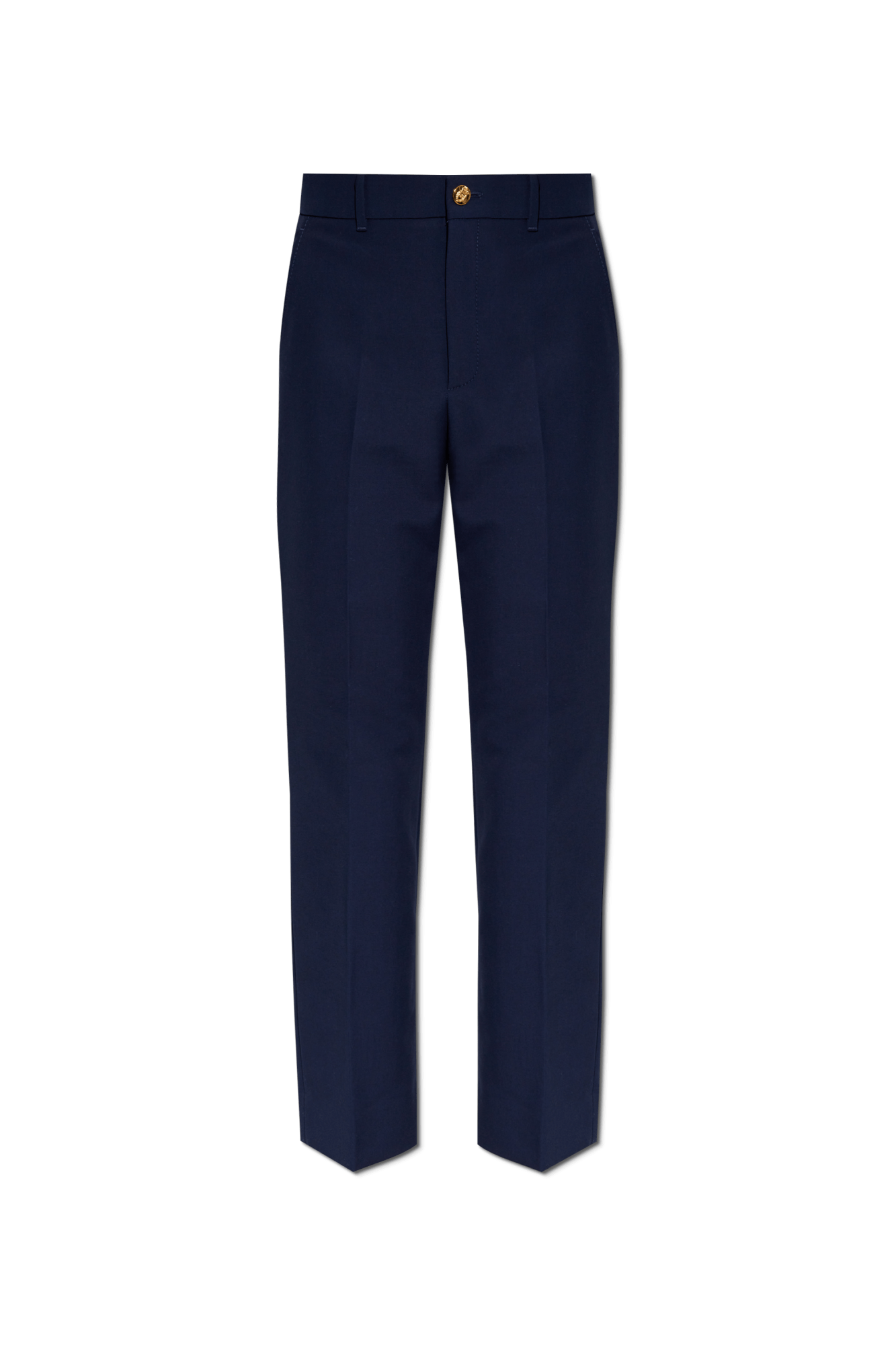 Gucci o1la5ras0526 Cotton Pants With Embroidery in Navy Blue Size 26" / US 2 / IT 38 - 1 Thumbnail