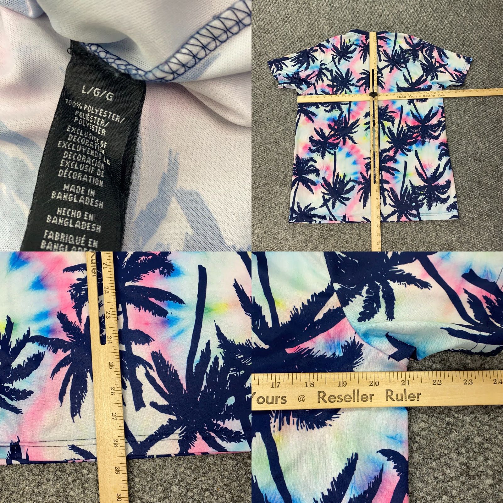 Vintage Good Vibes Shirt Mens L Blue Short Sleeve Crew Neck Beach Palm Trees T-Shirt 90s? (No 90s) Size US L / EU 52-54 / 3 - 8 Thumbnail