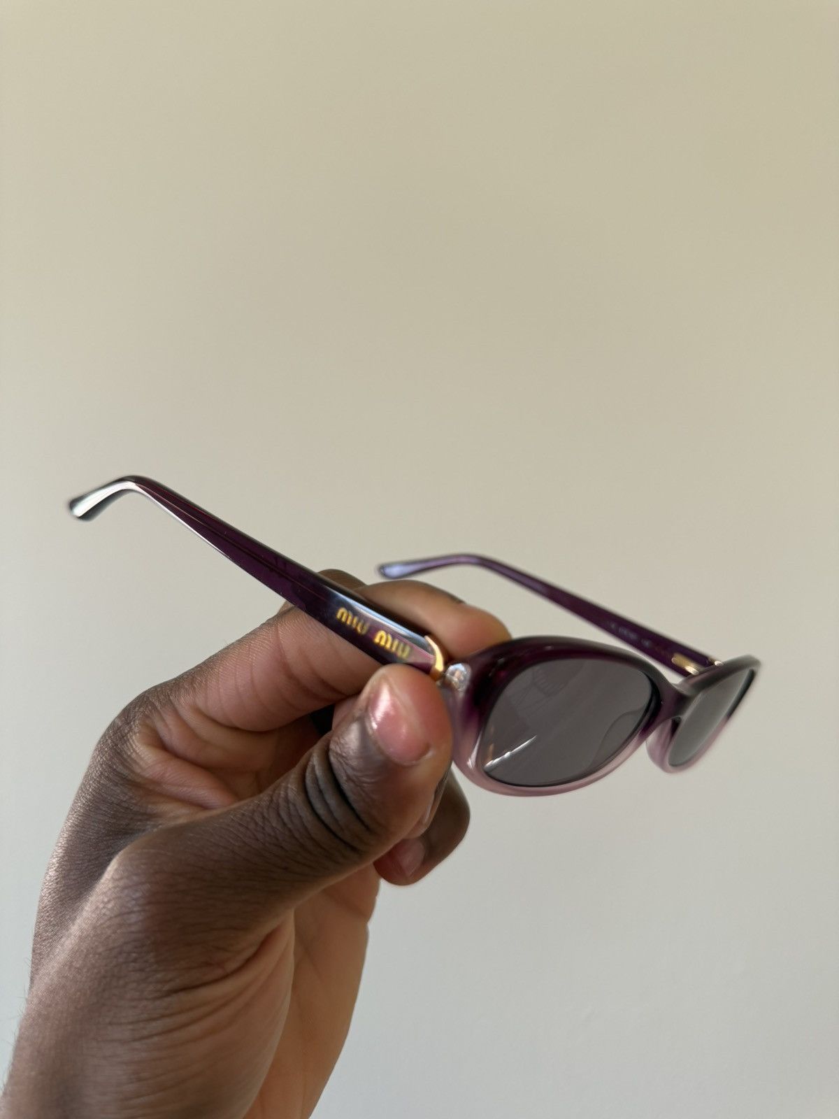 Miu Miu Vintage Miu Miu Oval Sunglasses Purple Y2K / Early 2000s Size ONE SIZE - 1 Thumbnail
