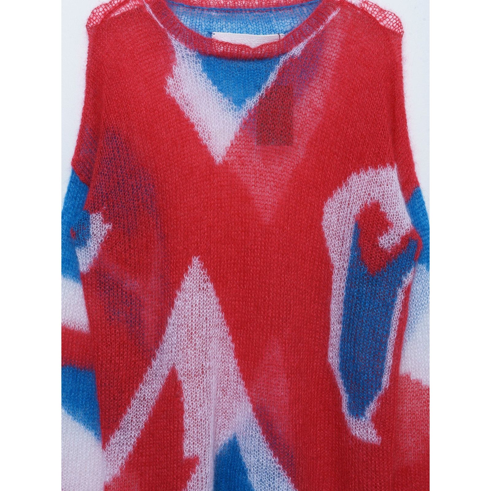 Chrome Hearts Oversized Red/White/Blue Mohair Sweater Size US L / EU 52-54 / 3 - 2 Thumbnail