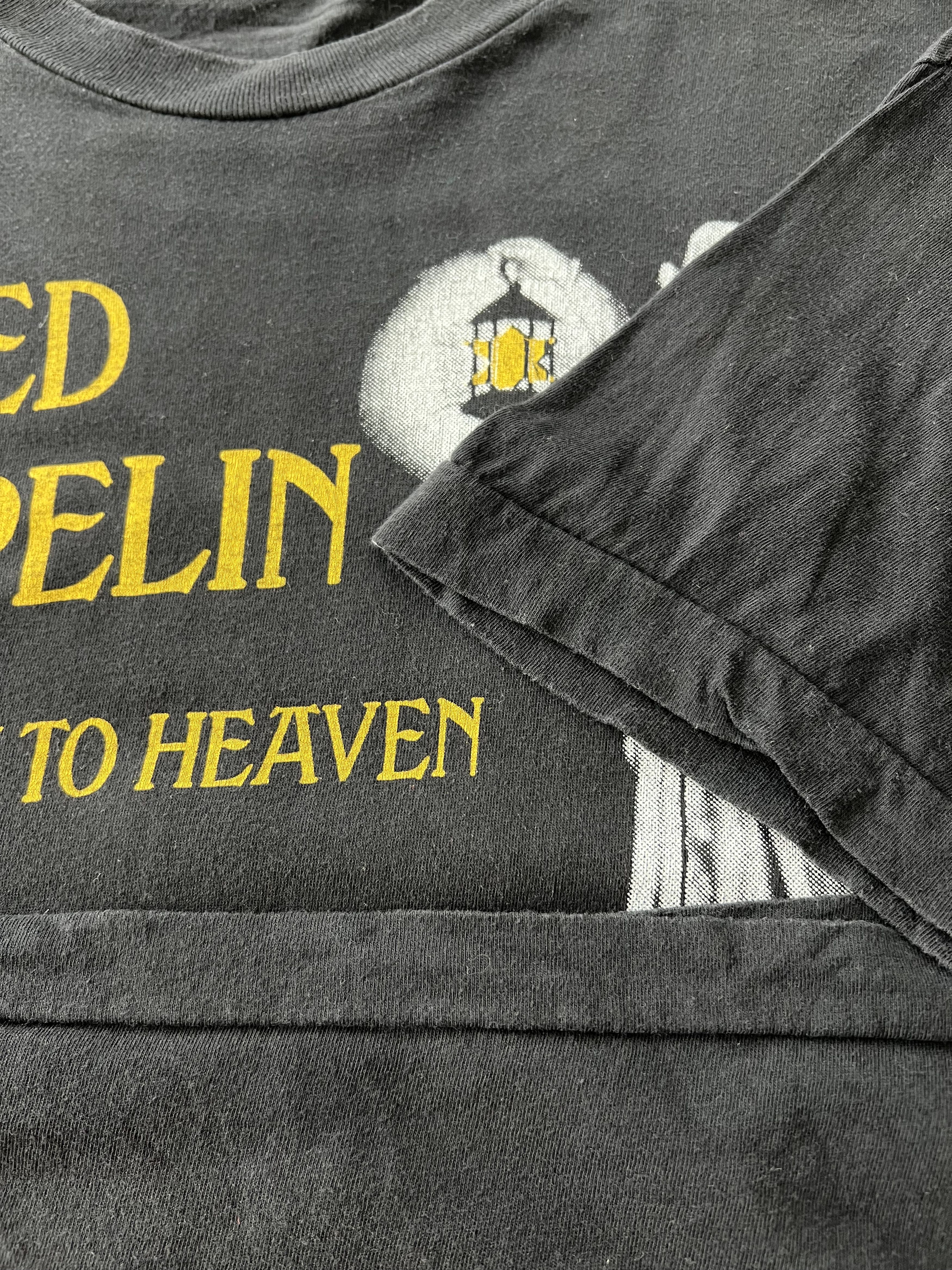 Band Tees Vintage 90s Led Zeppelin Stairway to Heaven Black T-shirt Size US XL / EU 56 / 4 - 7 Thumbnail