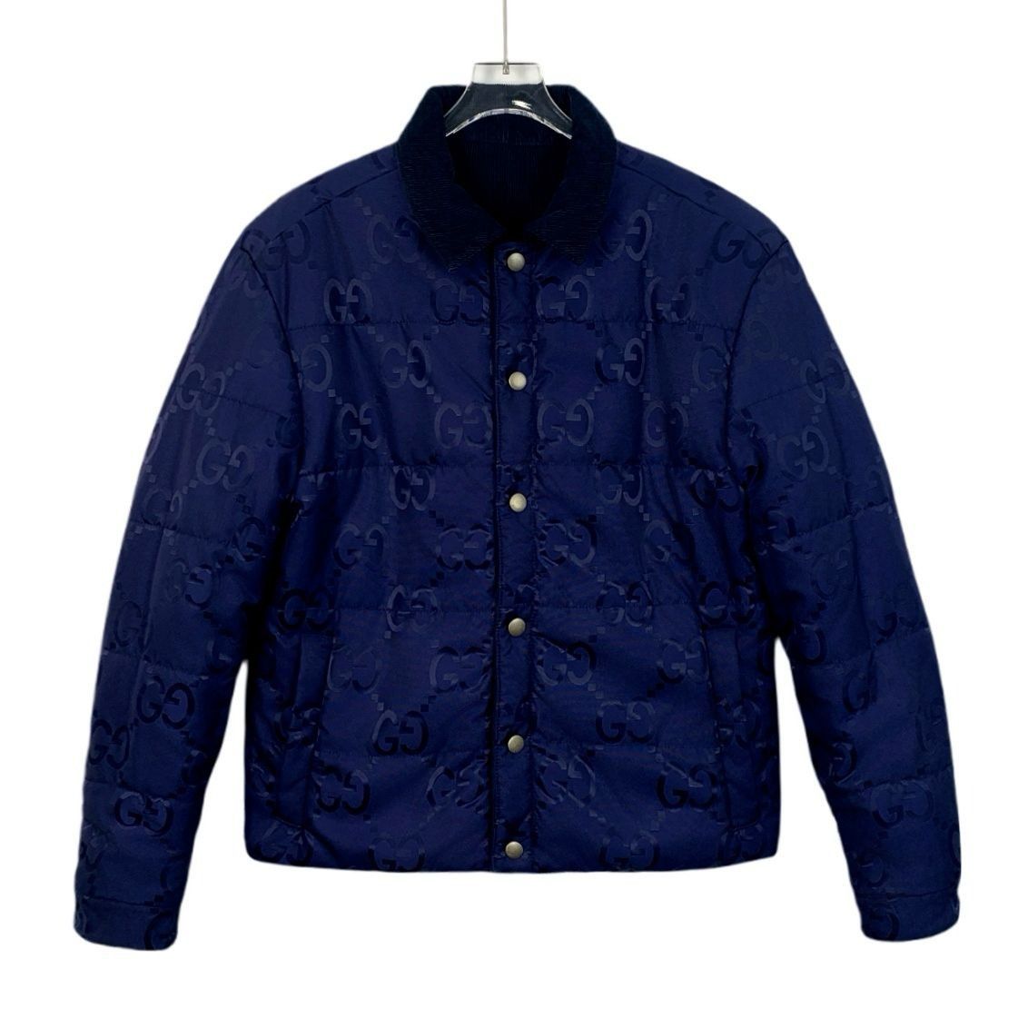 Gucci Gucci Reversible GG Logo Quilted Jacket Navy Corduroy Snap B Size US M / EU 48-50 / 2 - 1 Thumbnail
