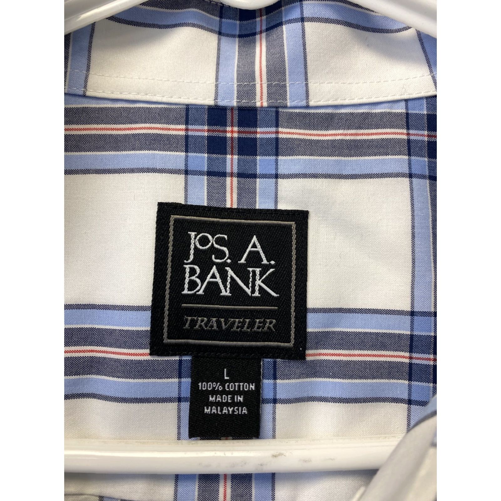 Jos. A. Bank Jos. A. Bank Men's Shirt L Woven Cotton Blend Short Sleeve Plaid Multicolor Classic Fit Button-Up Casual Formal Wedding Size US L / EU 52-54 / 3 - 4 Thumbnail