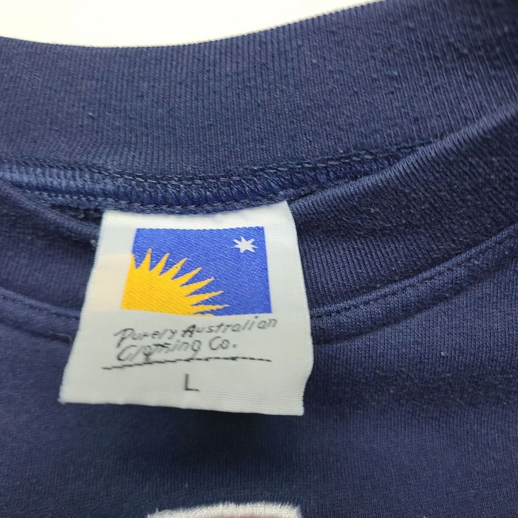 Vintage VINTAGE Purely Australian Clothing Co. Embroidered Australia Logo Sweatshirt L Men Blue Australia Sweatshirt Mens Size L Size US L / EU 52-54 / 3 - 6 Thumbnail