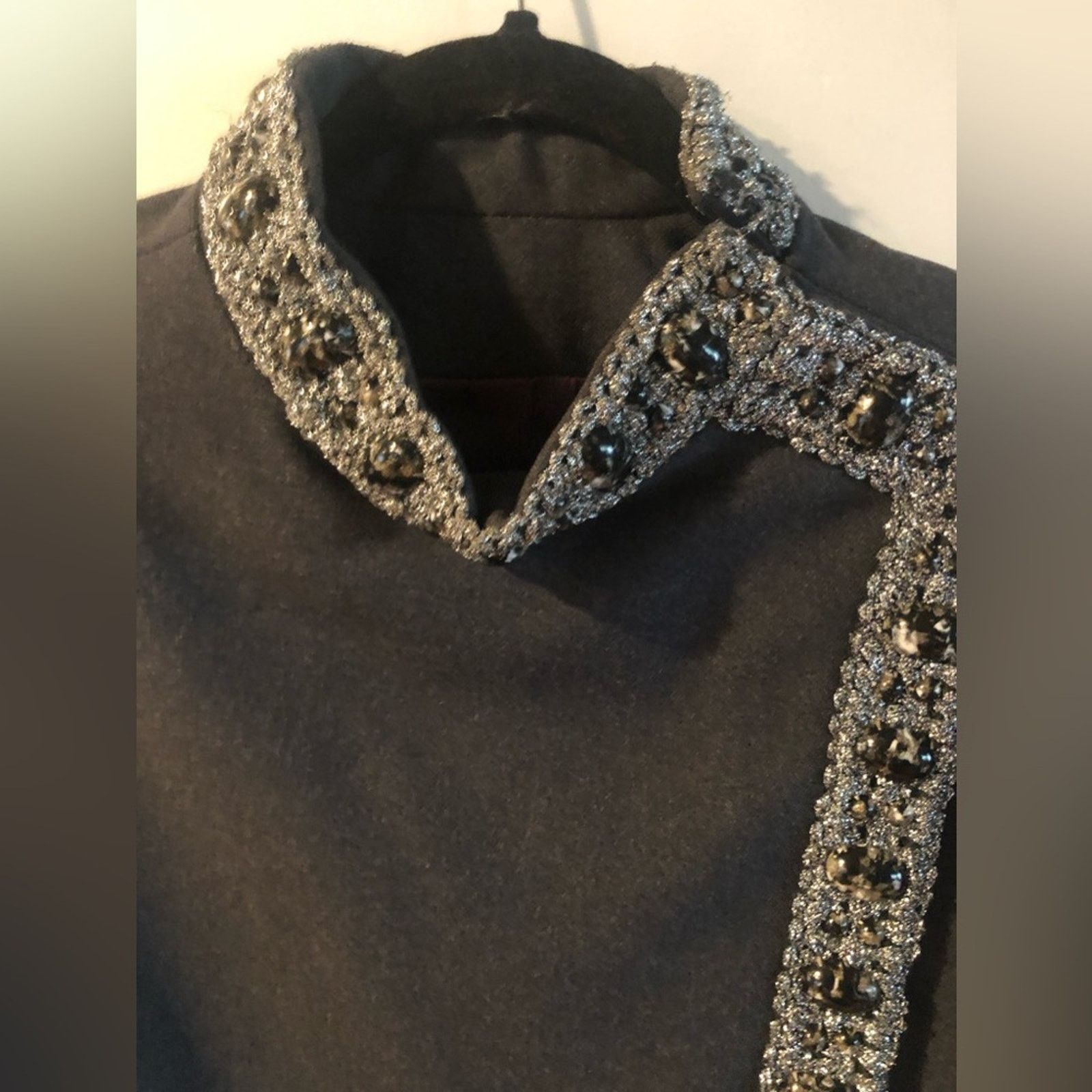NBDN Nobrandedon Beautiful jacket coat stone silver design grey wool Size S / US 4 / IT 40 - 5 Thumbnail