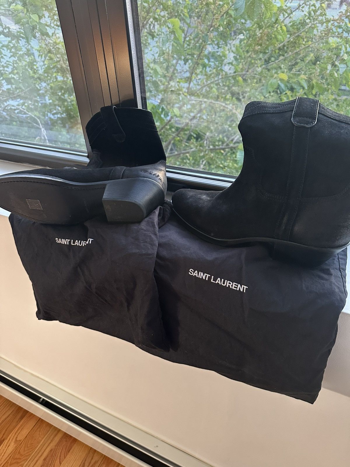 Saint Laurent Paris YSL SUEDE MENS BOOTS Size US 12.5 / EU 45-46 - 1 Thumbnail