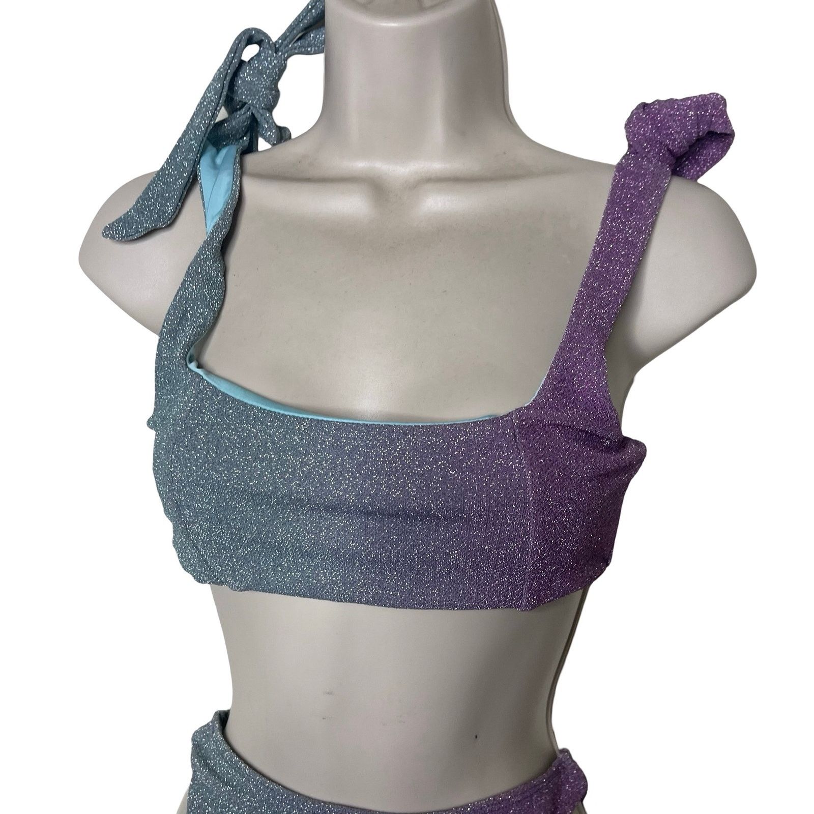 Beach Riot BEACH RIOT Avalon bikini top bottom Metalic Gemstone Ombre S Size ONE SIZE - 5 Thumbnail