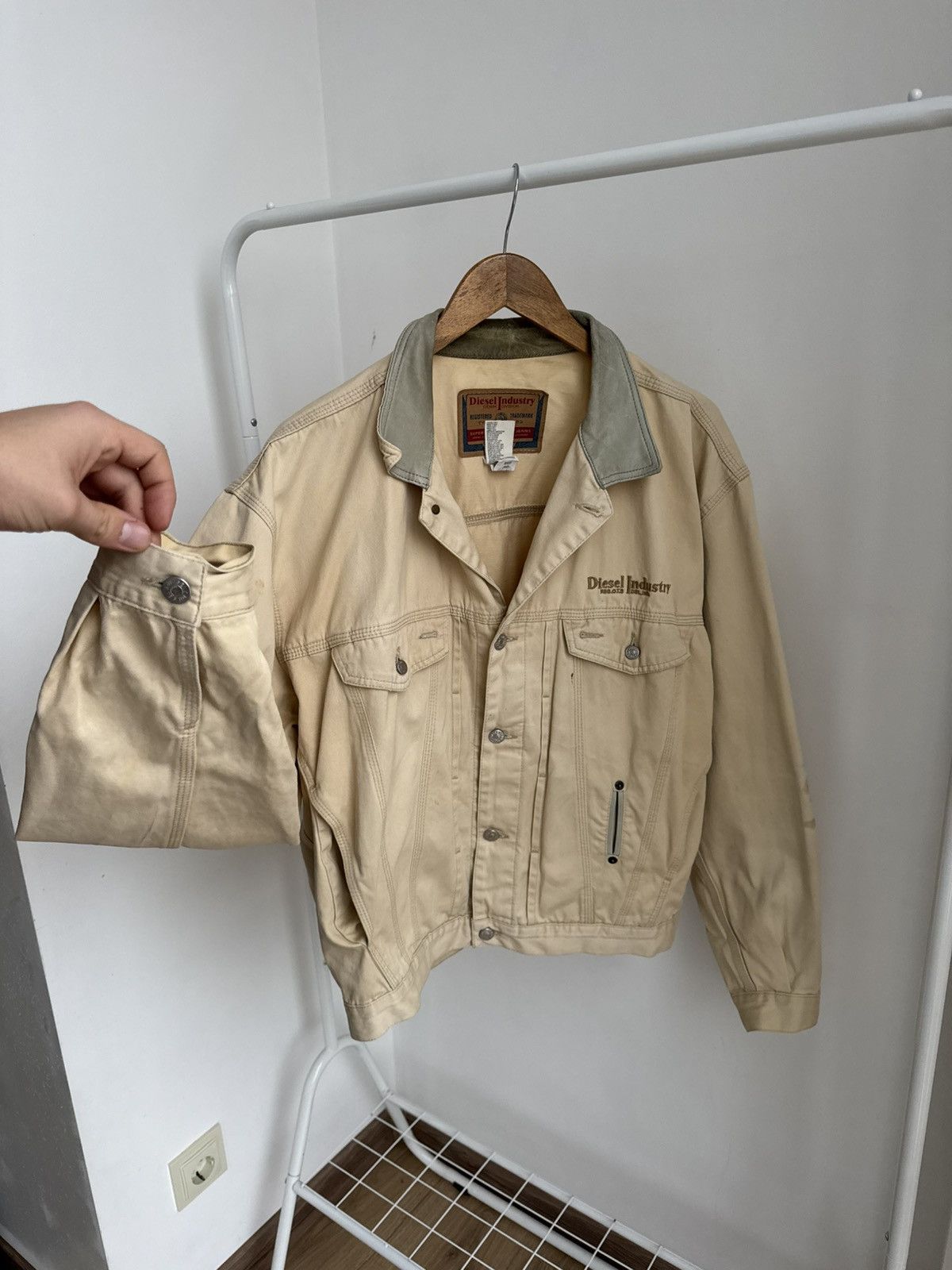 Diesel Vintage Diesel 90s Workwear Beige Utility Canvas Button-Up Size US L / EU 52-54 / 3 - 15 Thumbnail