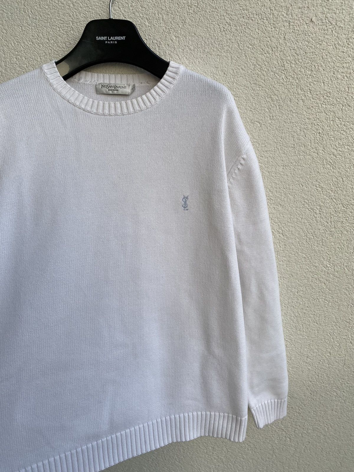 Yves Saint Laurent White YSL Sweater Knit Size US M / EU 48-50 / 2 - 13 Thumbnail