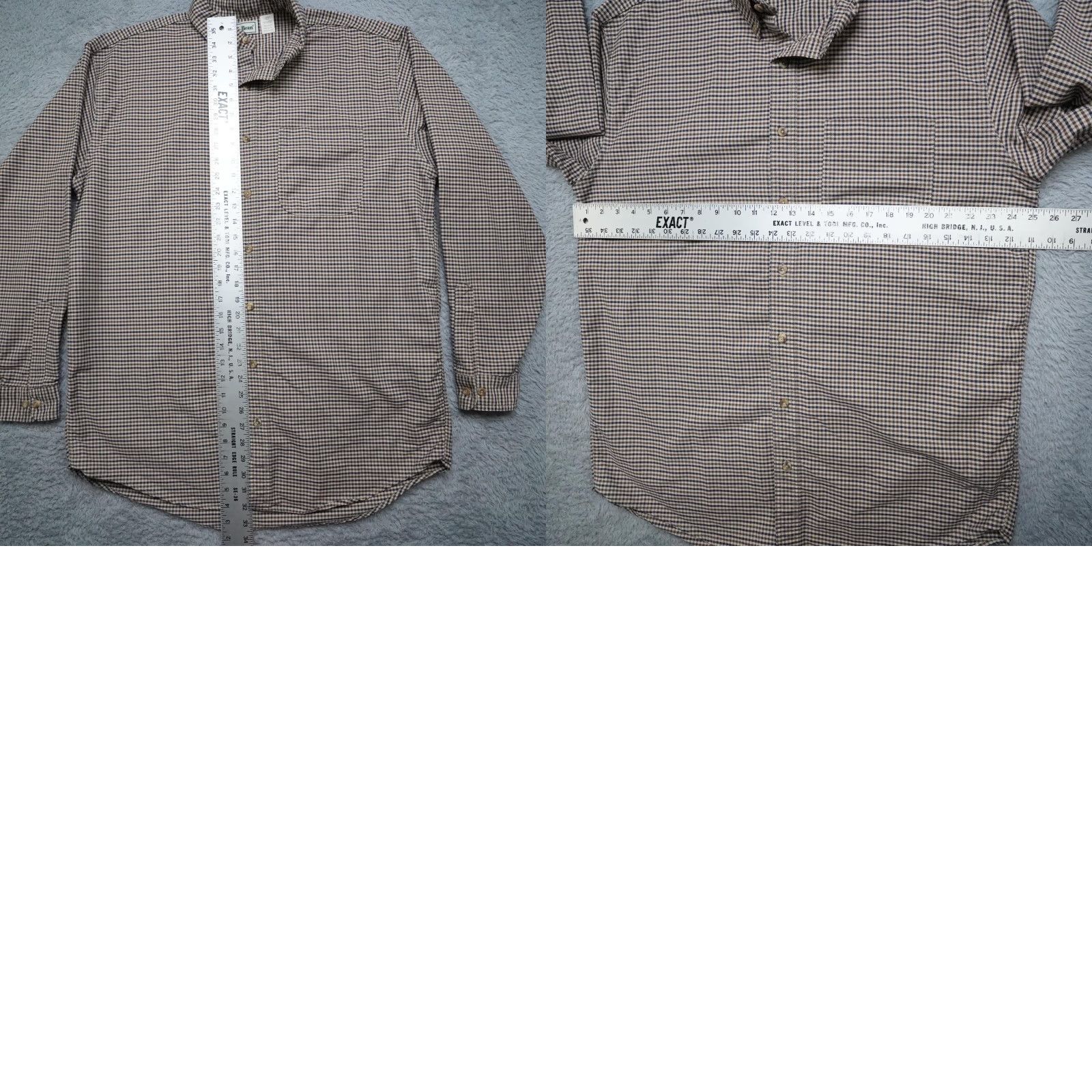 Vintage VINTAGE L.L. Bean Shirt Mens LT Brown Plaid Button-Up Long Sleeve USA Made 90s Shirt Mens Big & Tall Size US L / EU 52-54 / 3 - 8 Thumbnail
