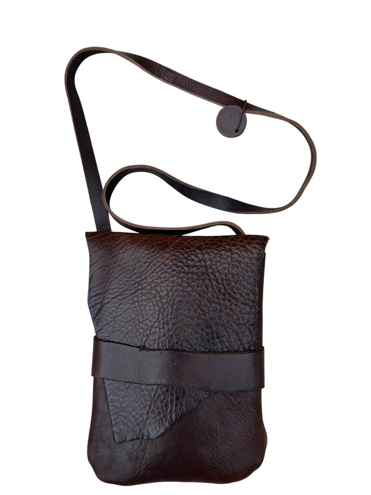 Leather D+ Japan Patina Leather Asymmetrical Sling Bag Size ONE SIZE - 1 Thumbnail