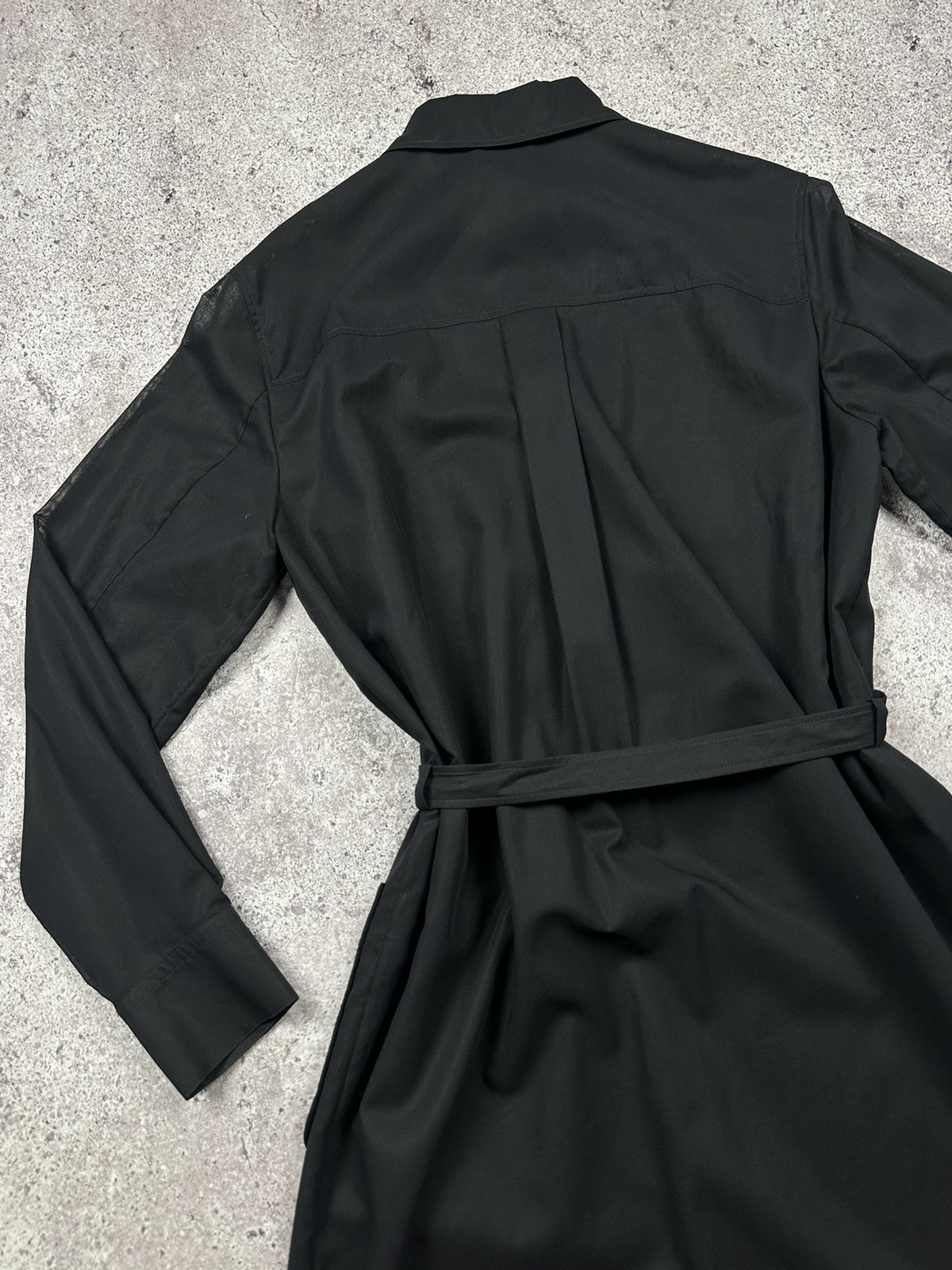 Hermes Vintage Hermès Paris Black Cotton Shirt Dress Belted Size M / US 6-8 / IT 42-44 - 15 Thumbnail