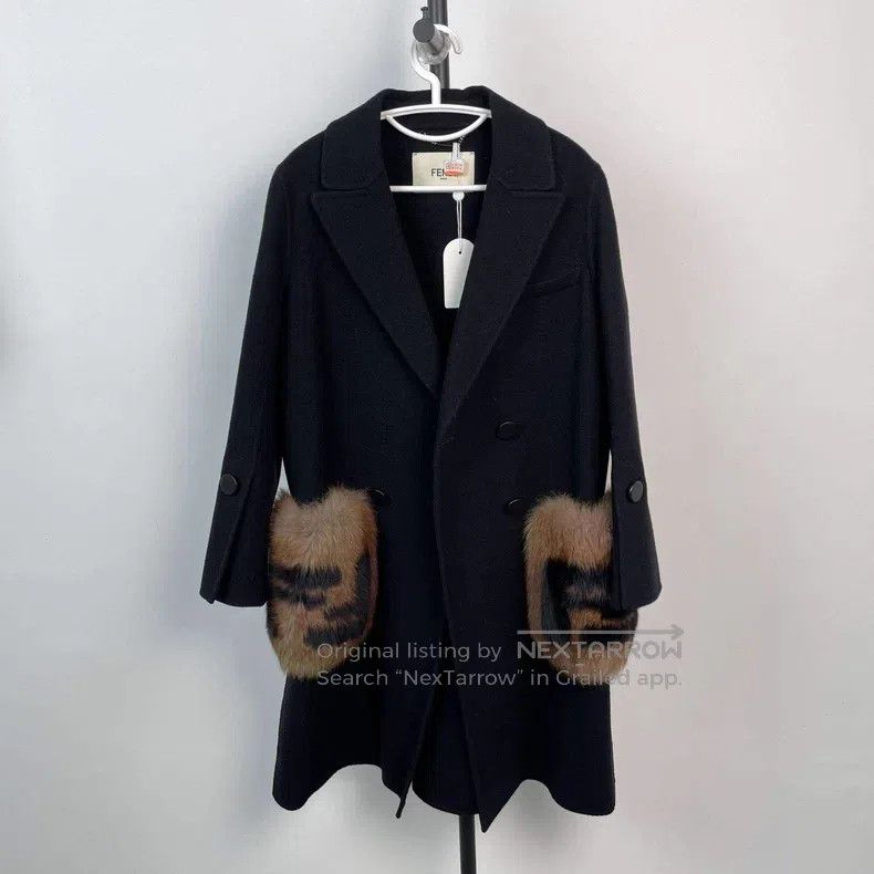 Fendi Wool Coat Black